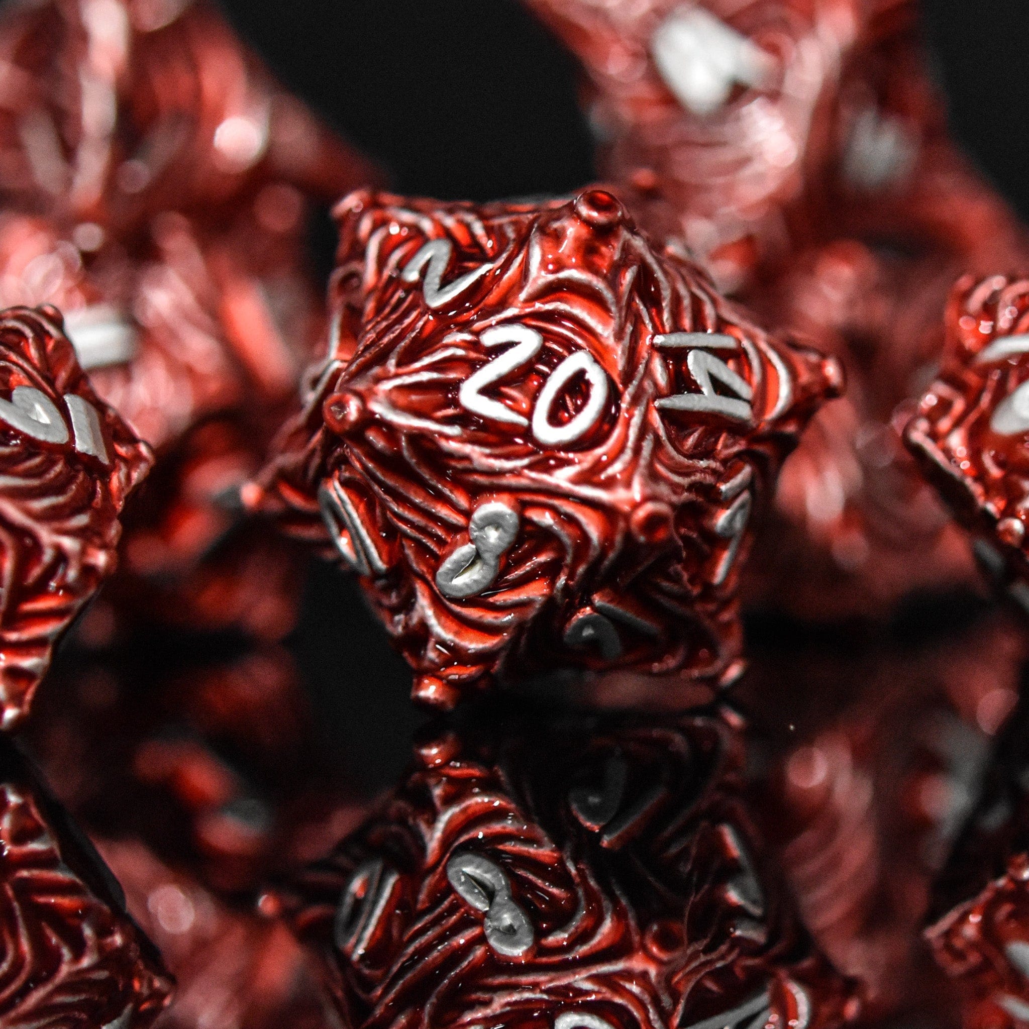 Misty Mountain Gaming Metal Vortex Warp Metal Dice Set - Red