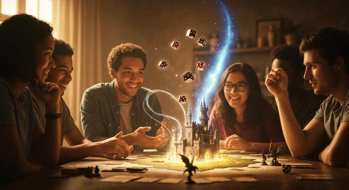 A Group Of Friends Enjoying A Fun RPG Game