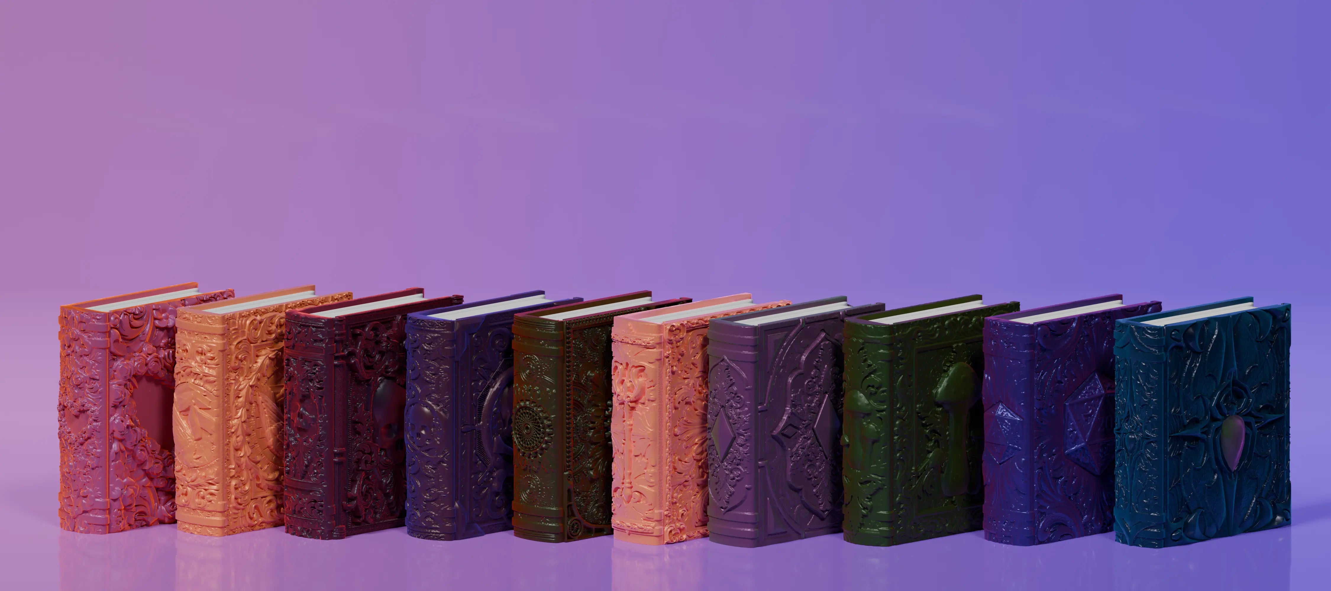fabletop ttrpg tome accessories storage banner, dice storage tomes