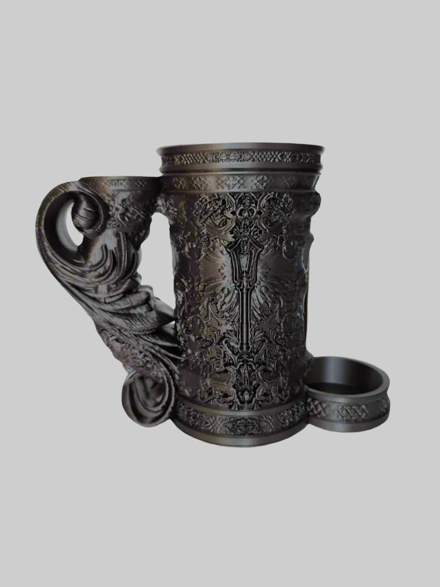 ClericDiceTowerMug side view of cleric dnd tankard