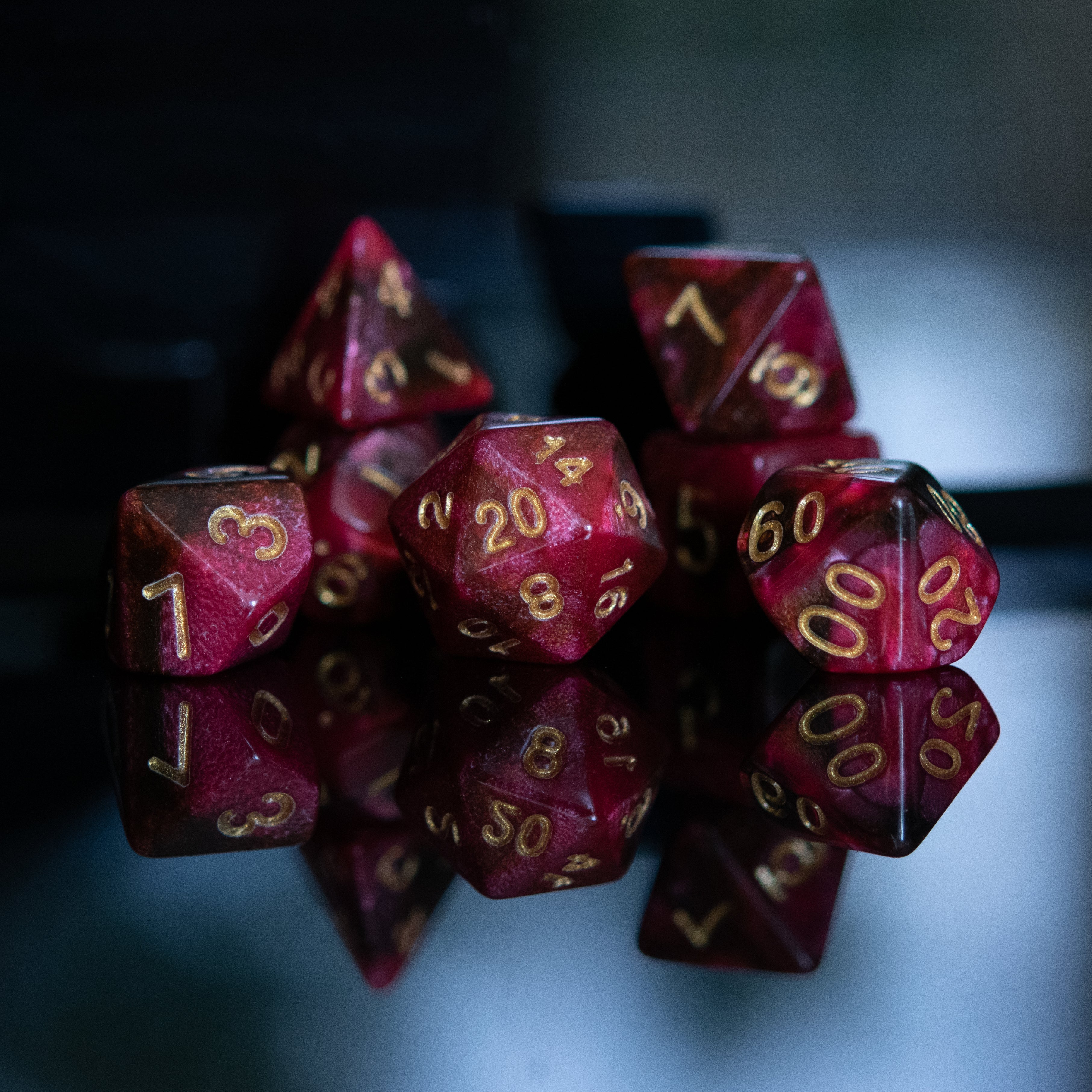 Rosette Galaxy Acrylic Dice Set