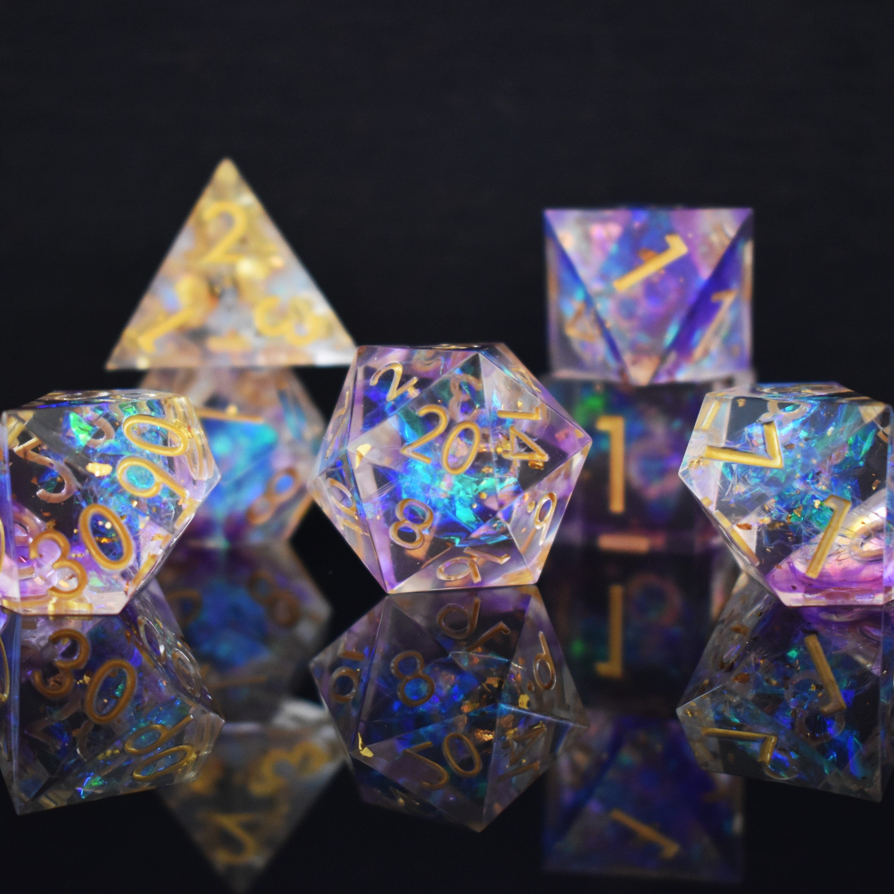 Misty Mountain Gaming Resin Astral Projection Sharp-Edged Resin Dice Set