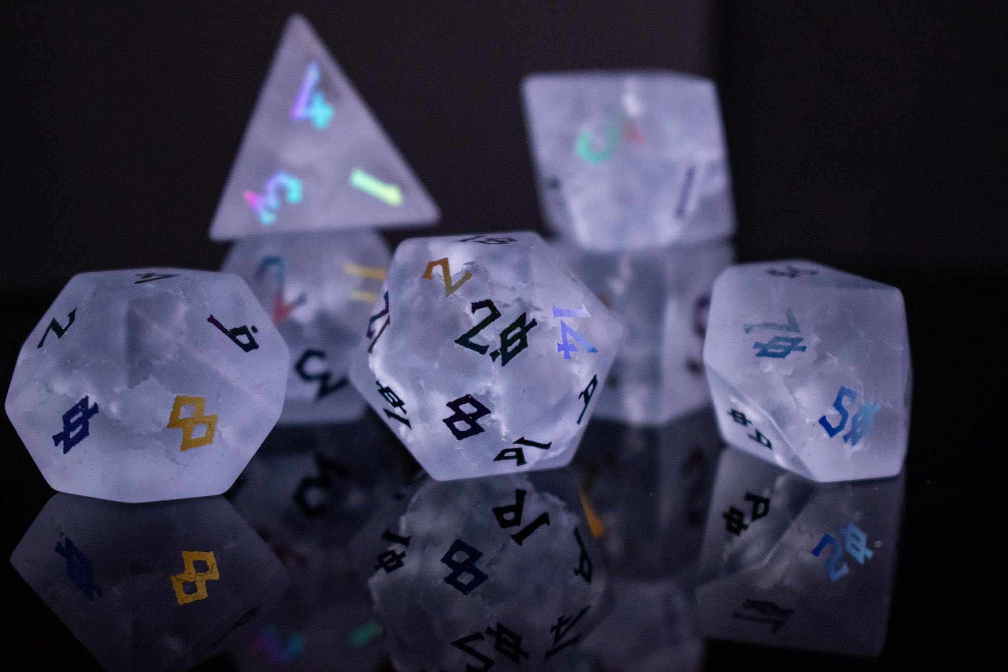 Misty Mountain Gaming Stone/Glass Bifrost Shattered Glass Dice Set