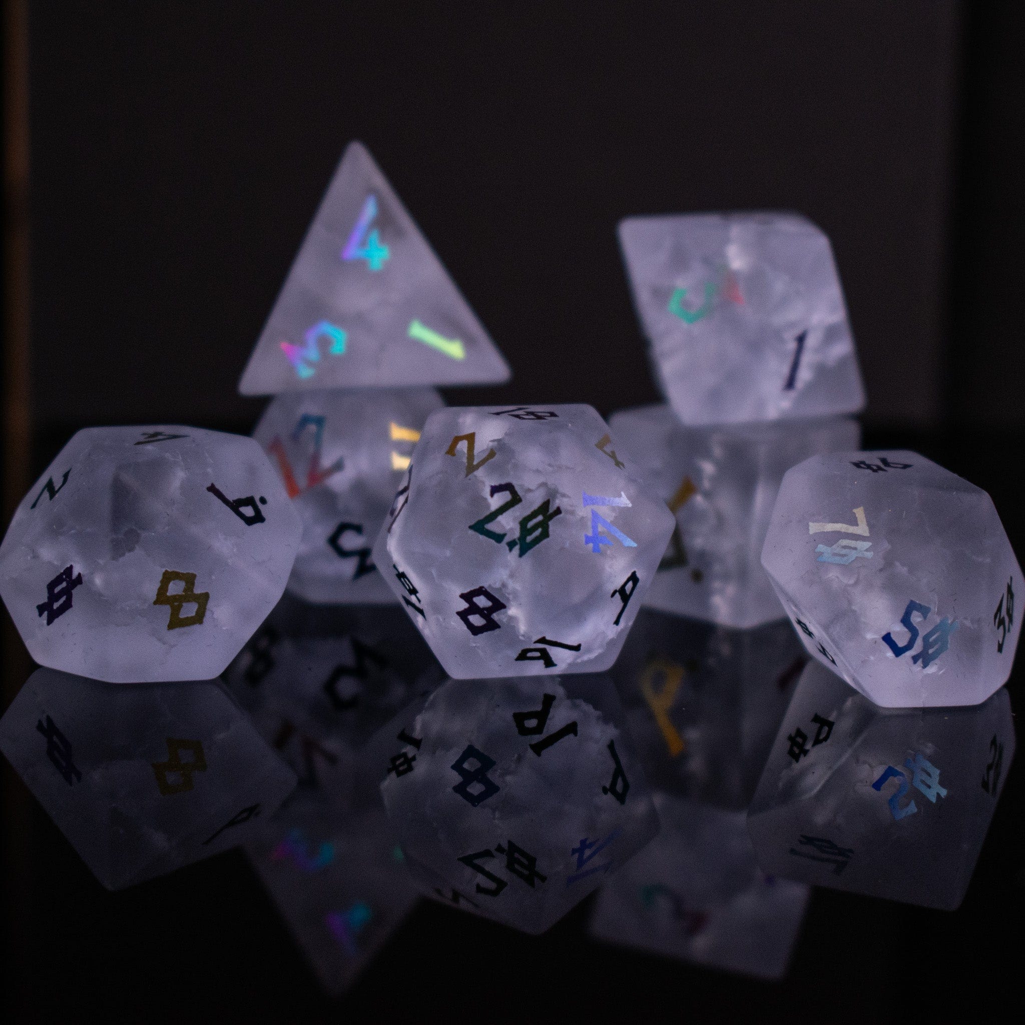 Misty Mountain Gaming Stone/Glass Bifrost Shattered Glass Dice Set