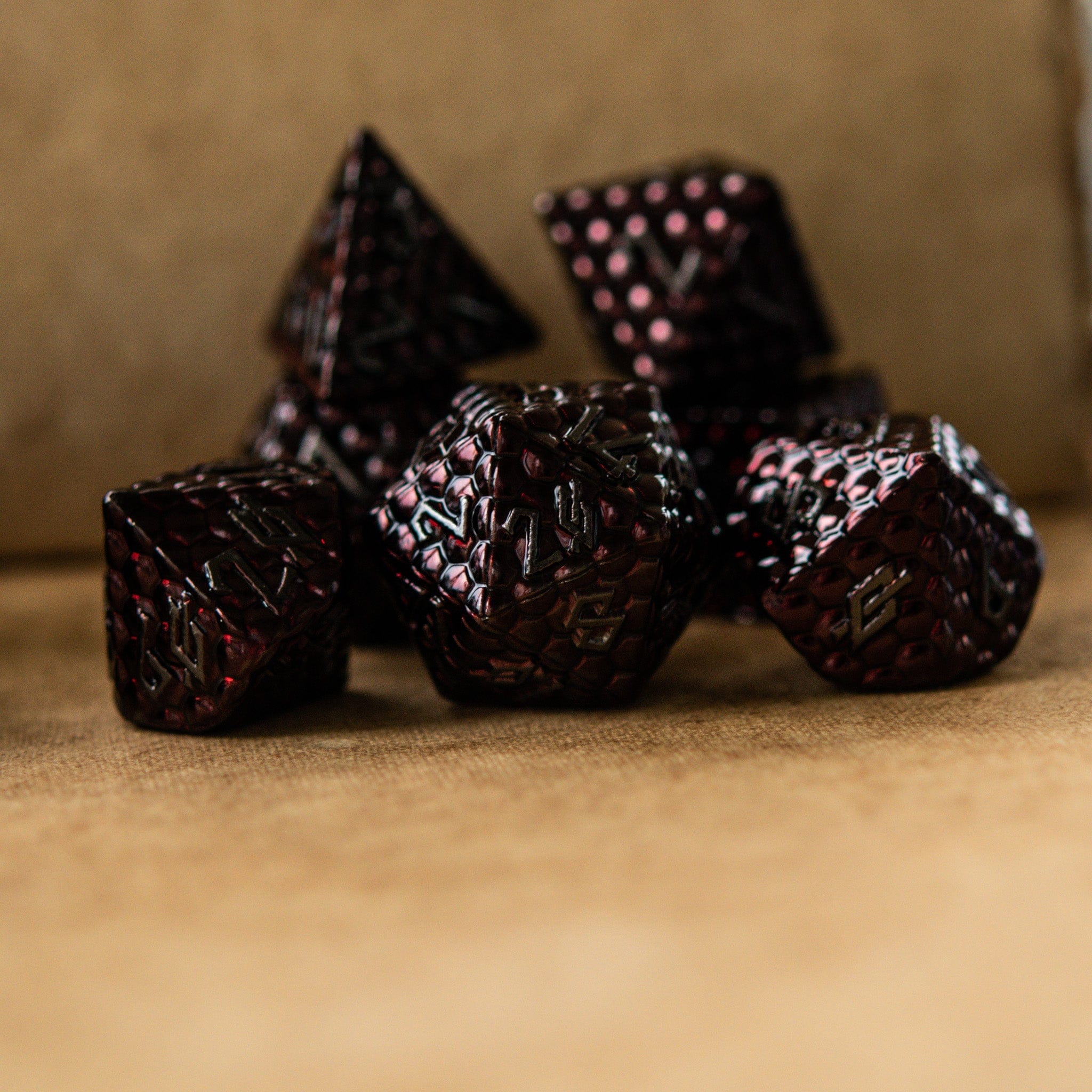 Misty Mountain Gaming Metal Blood Red Dragon's Egg Metal Dice Set