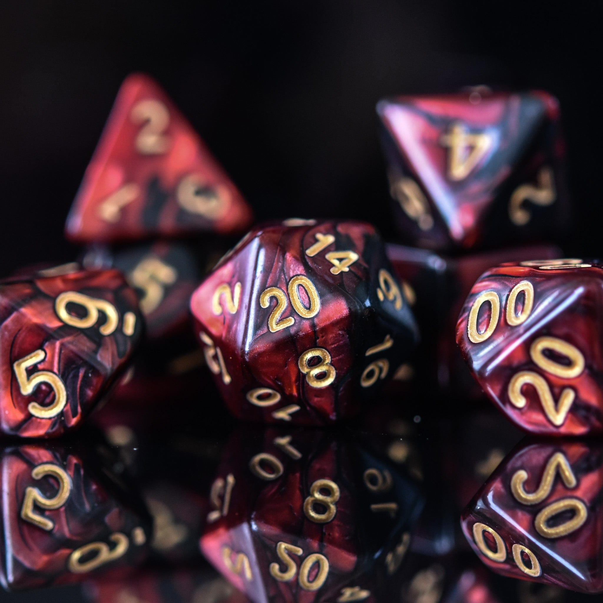 Misty Mountain Gaming Acrylic Dice Blood Rose Acrylic Dice Set