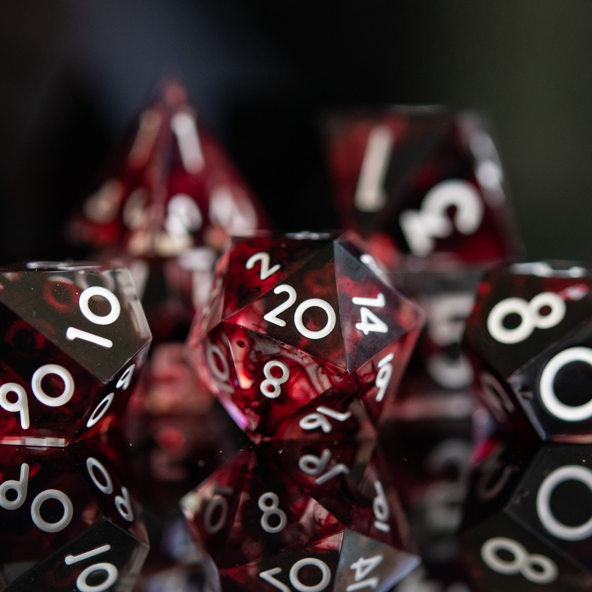 Misty Mountain Gaming Resin Bloodbath Sharp-Edged Resin Dice Set