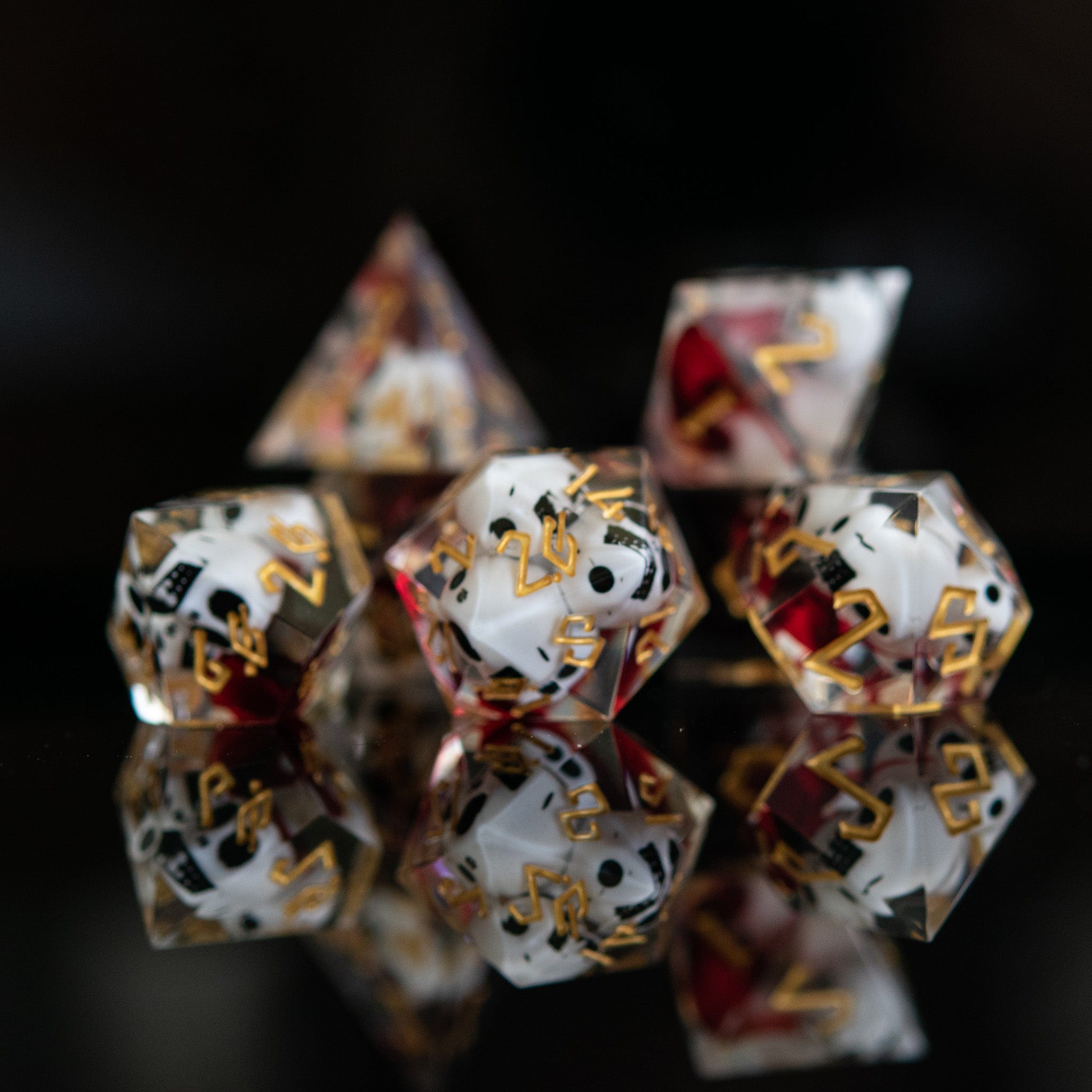 Misty Mountain Gaming Resin Bloody Corpse Sharp-Edged Resin Dice Set