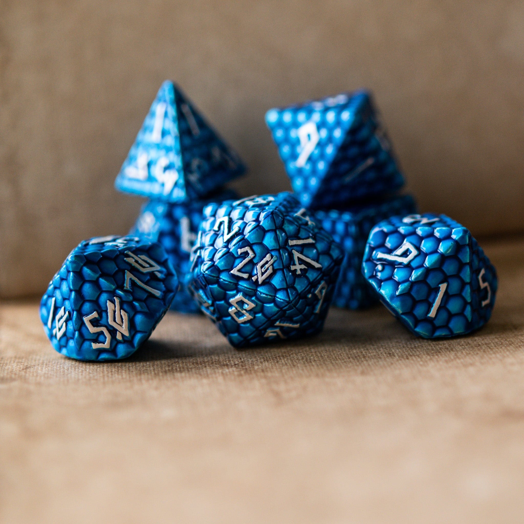 Misty Mountain Gaming Metal Blue Dragon's Egg Metal Dice Set