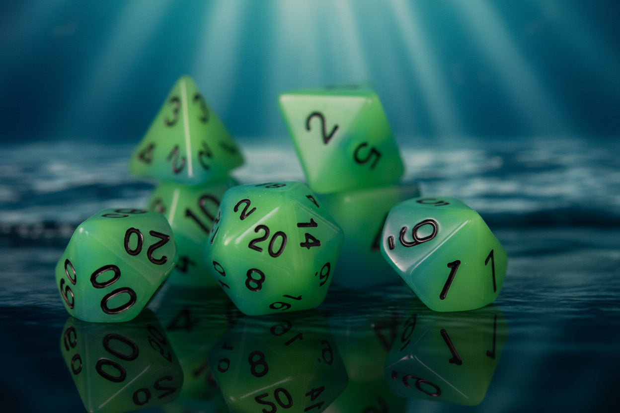 Misty Mountain Gaming Acrylic Dice Blue Lagoon Cocktail Acrylic Dice Set