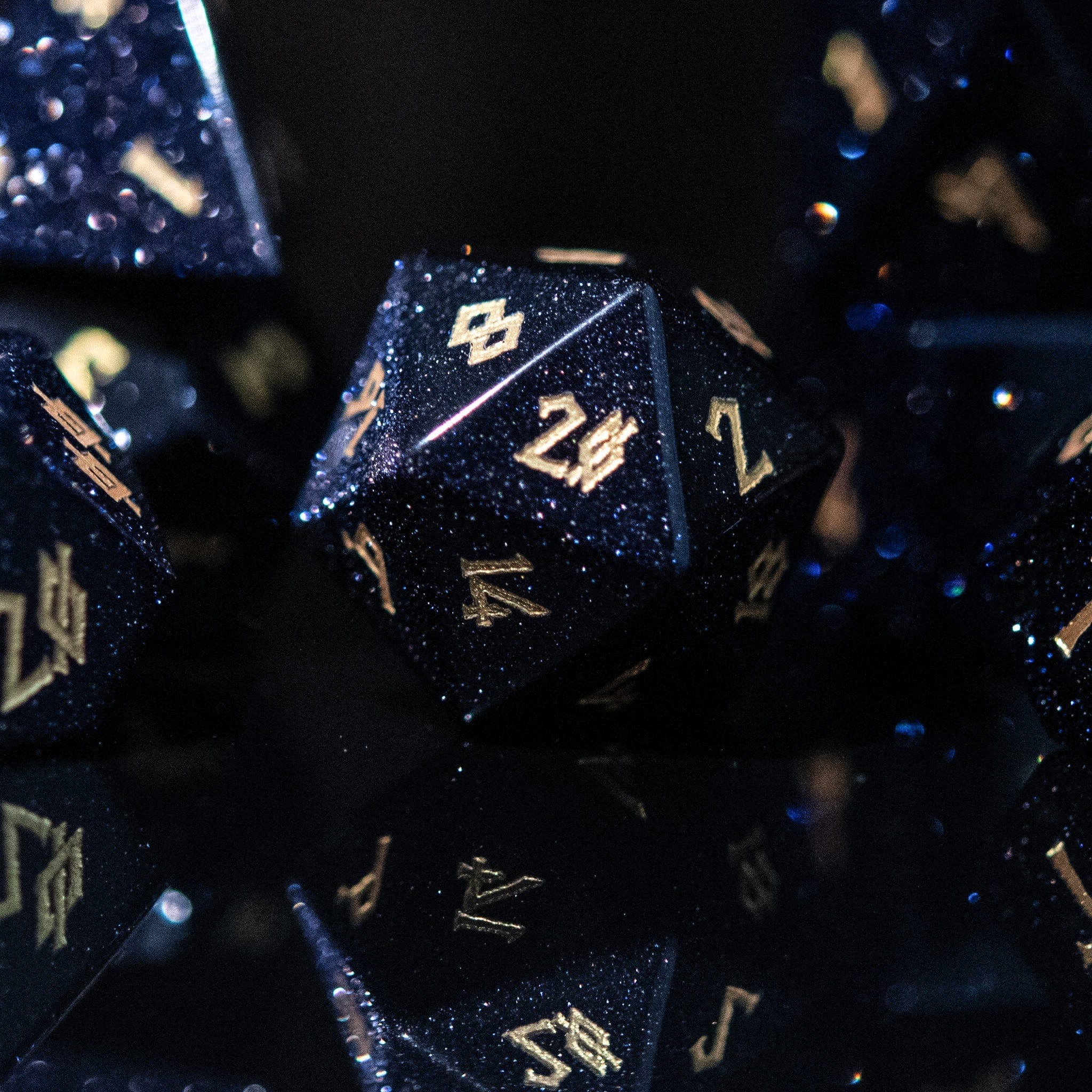 Misty Mountain Gaming Stone/Glass Blue Sandstone Dice Set
