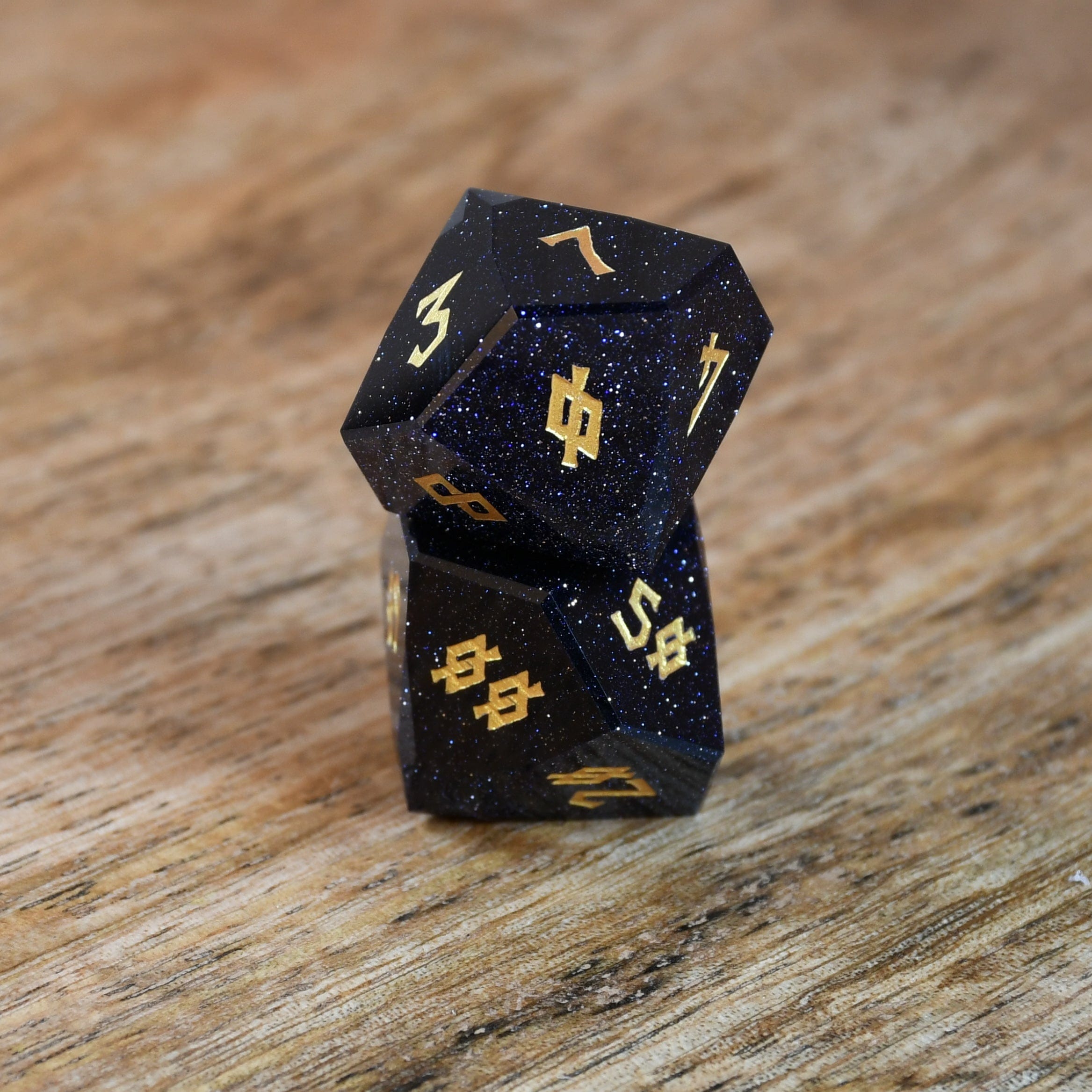 Misty Mountain Gaming Stone/Glass Blue Sandstone Multifaceted Stone Dice Set