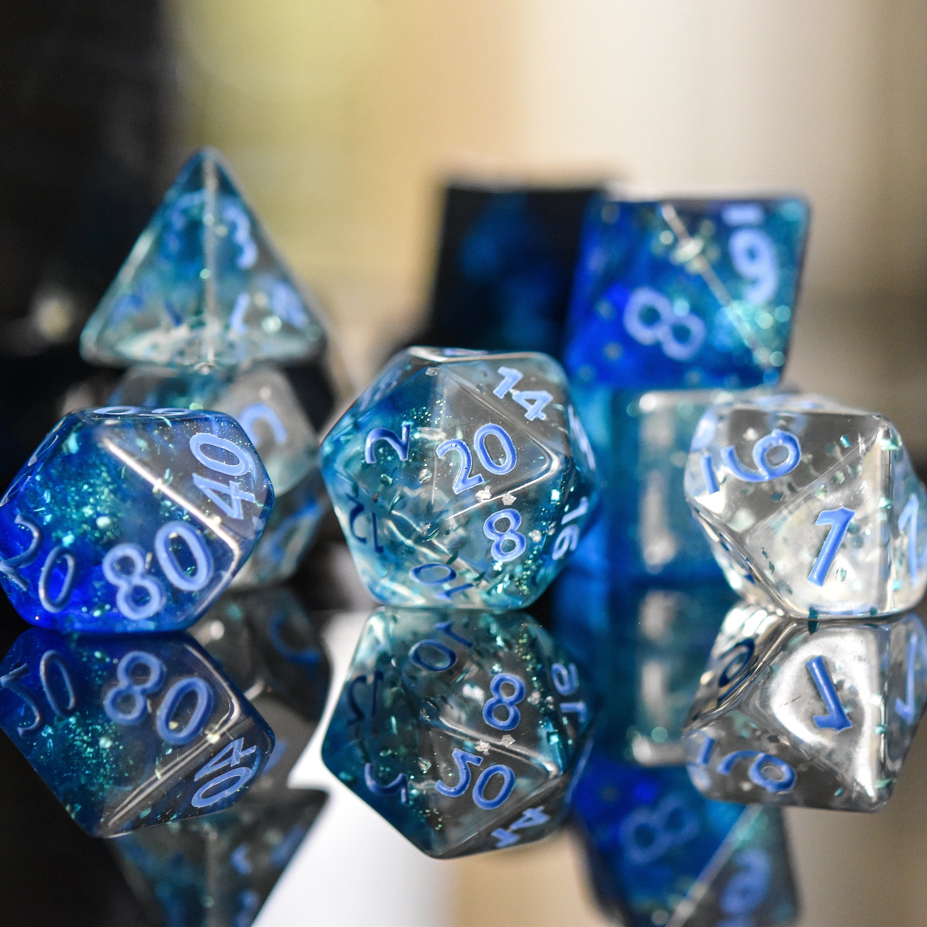 Misty Mountain Gaming Acrylic Dice Bora Bora Acrylic Dice Set