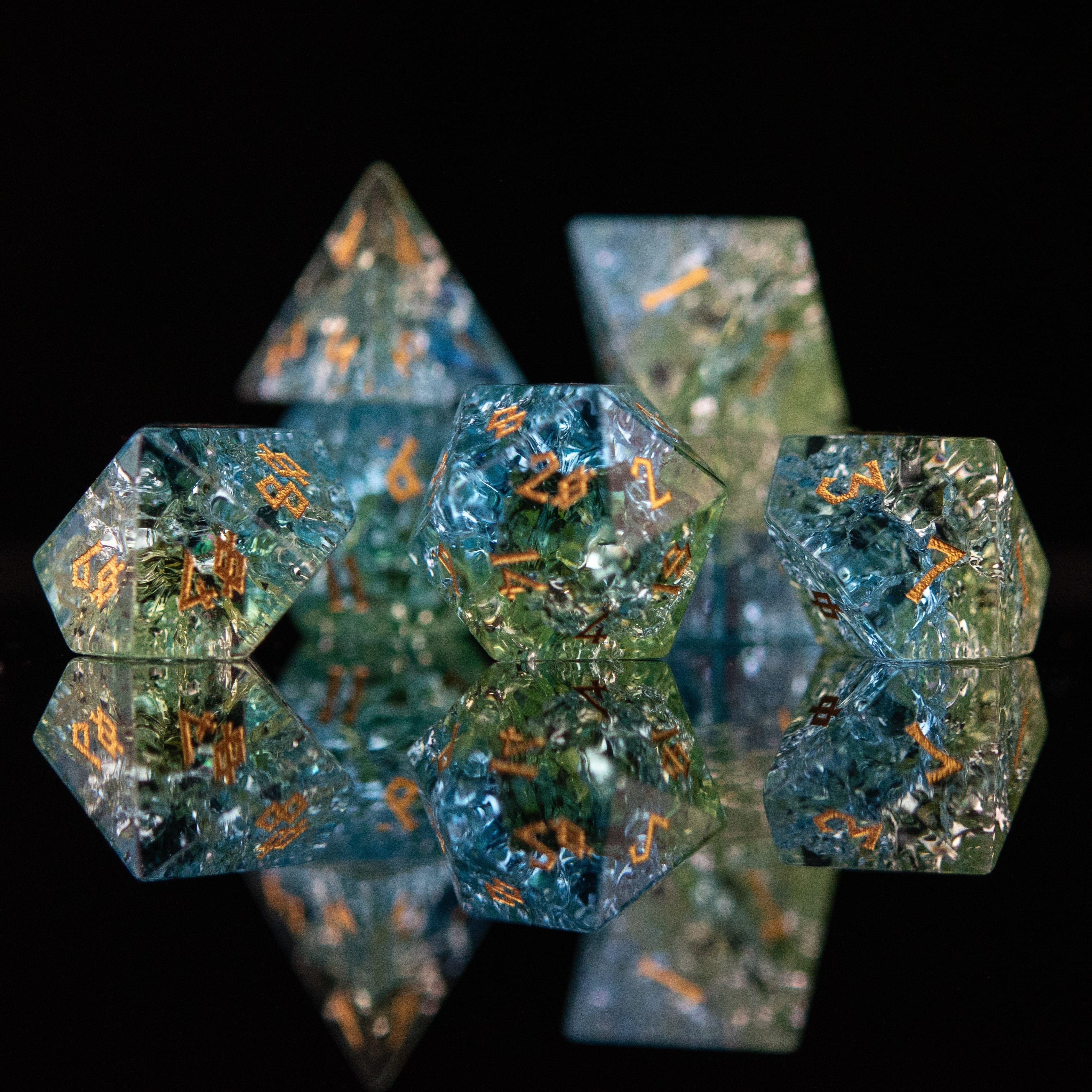 Misty Mountain Gaming Stone/Glass Calypso Shattered Glass Dice Set