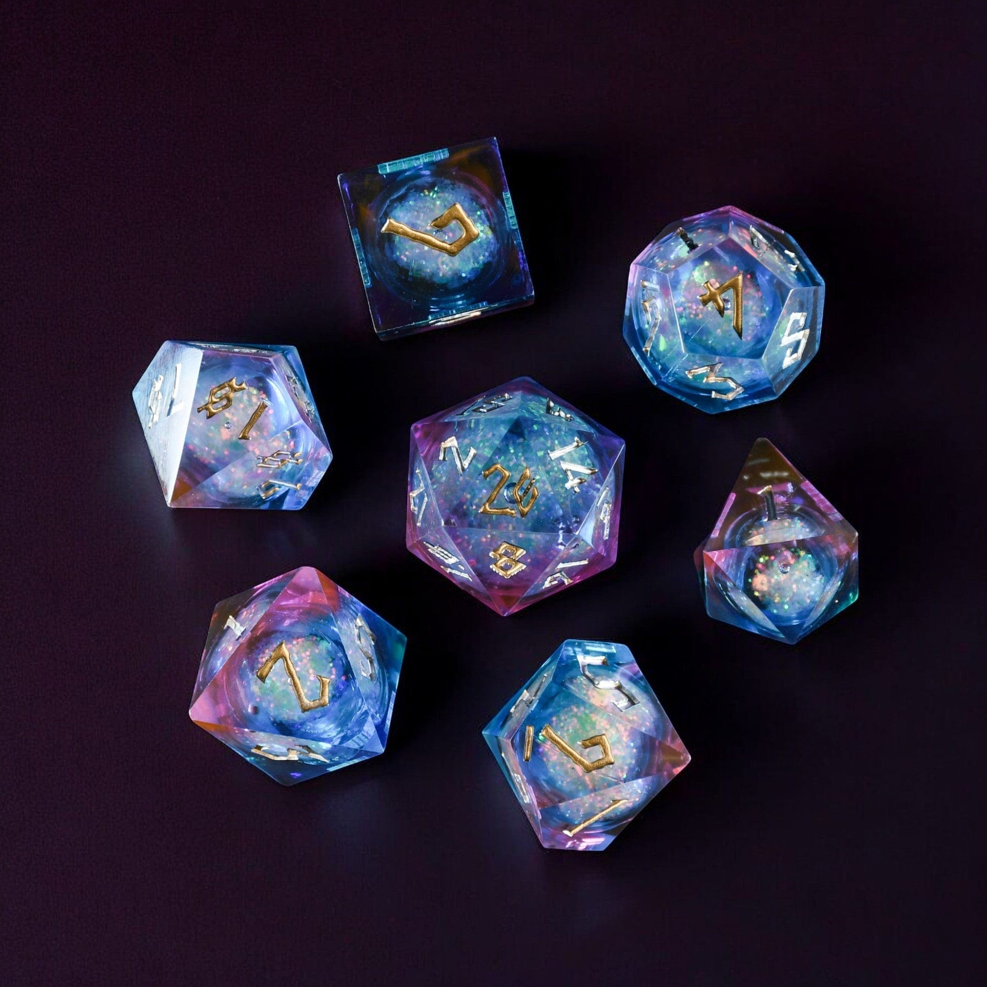 Misty Mountain Gaming Liquid Core Celestial Galaxy Liquid Core Dice Set