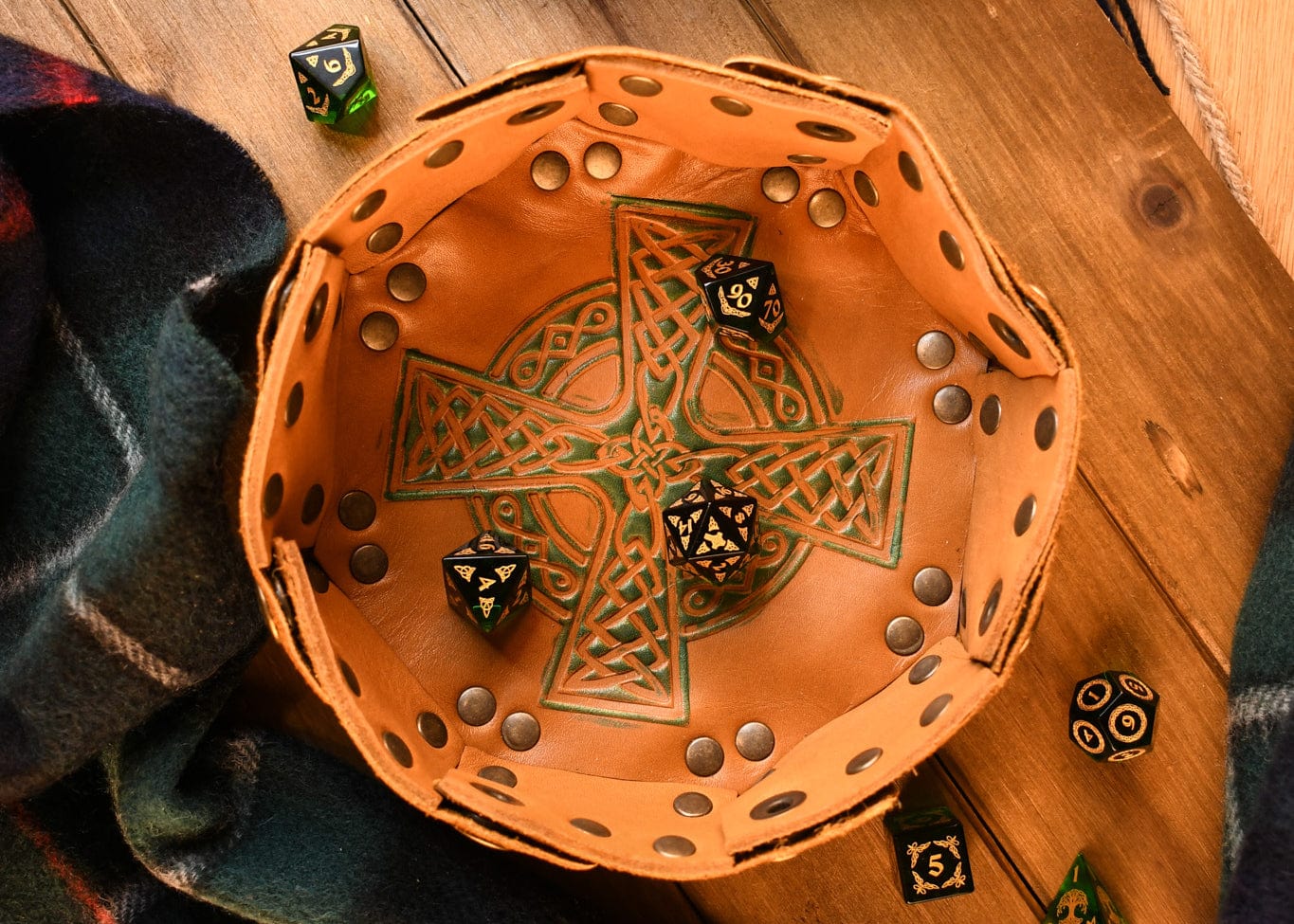 Misty Mountain Gaming Dice Celtic Green Glass Dice Set - Dice Around the World Collection