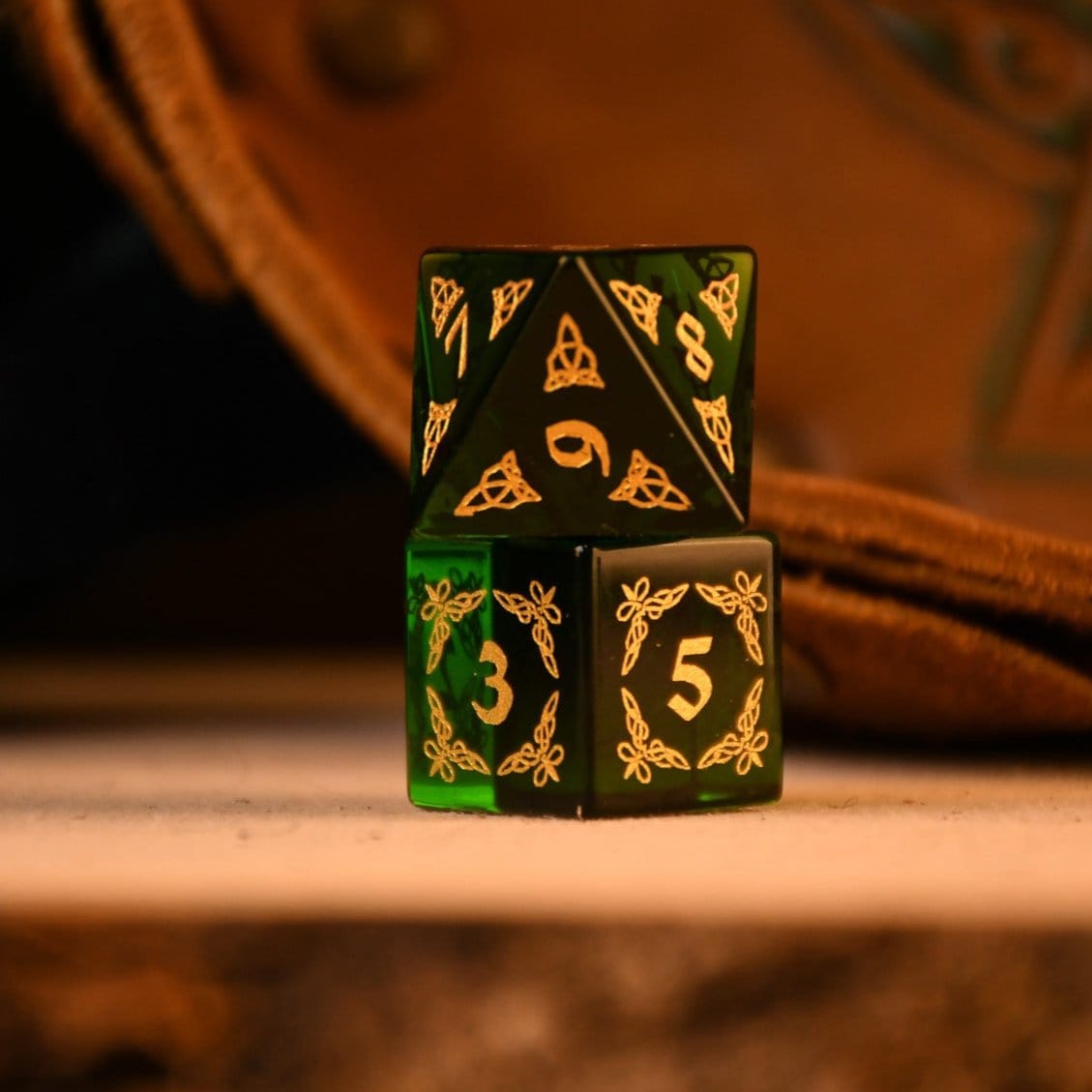 Misty Mountain Gaming Dice Celtic Green Glass Dice Set - Dice Around the World Collection