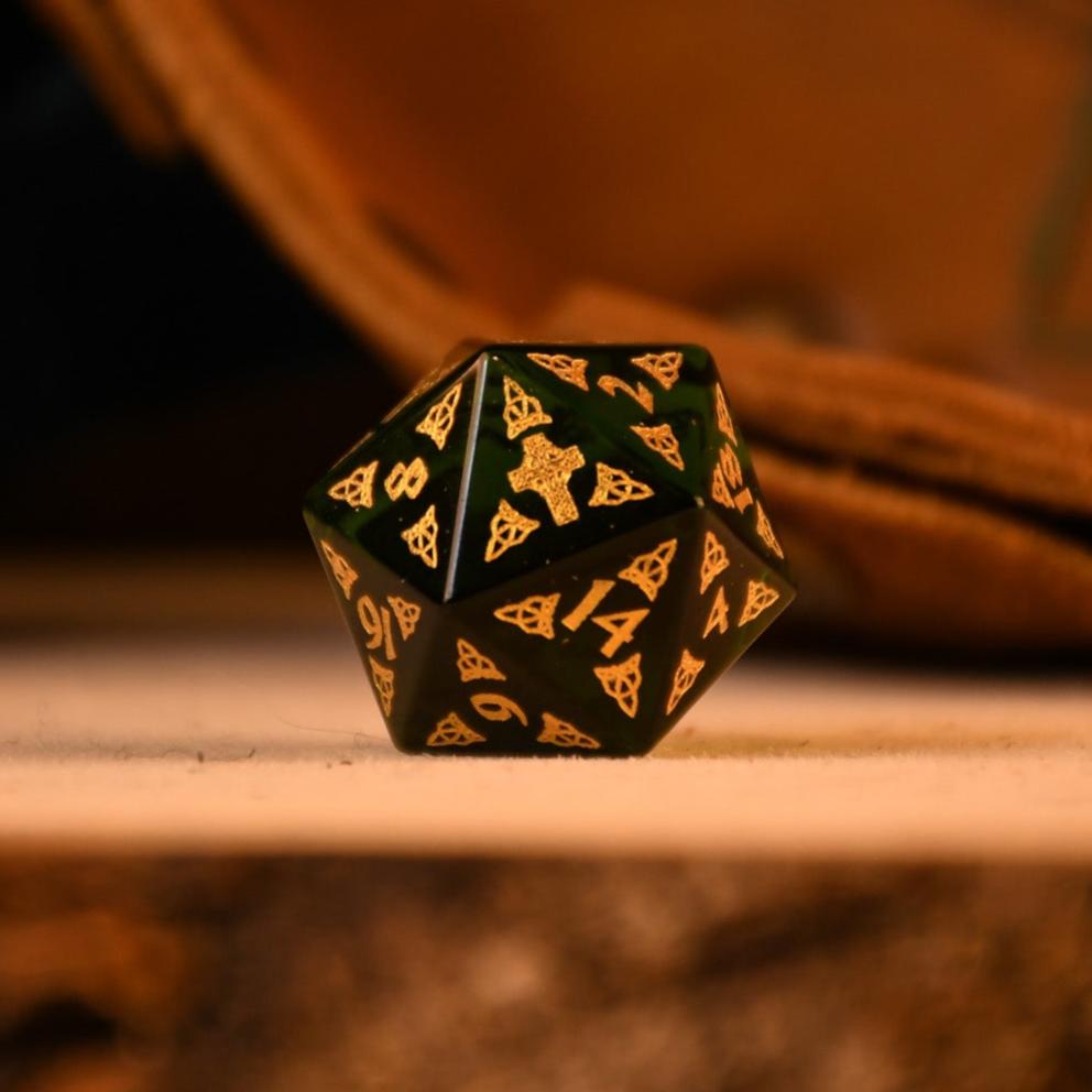 Misty Mountain Gaming Dice Celtic Green Glass Dice Set - Dice Around the World Collection