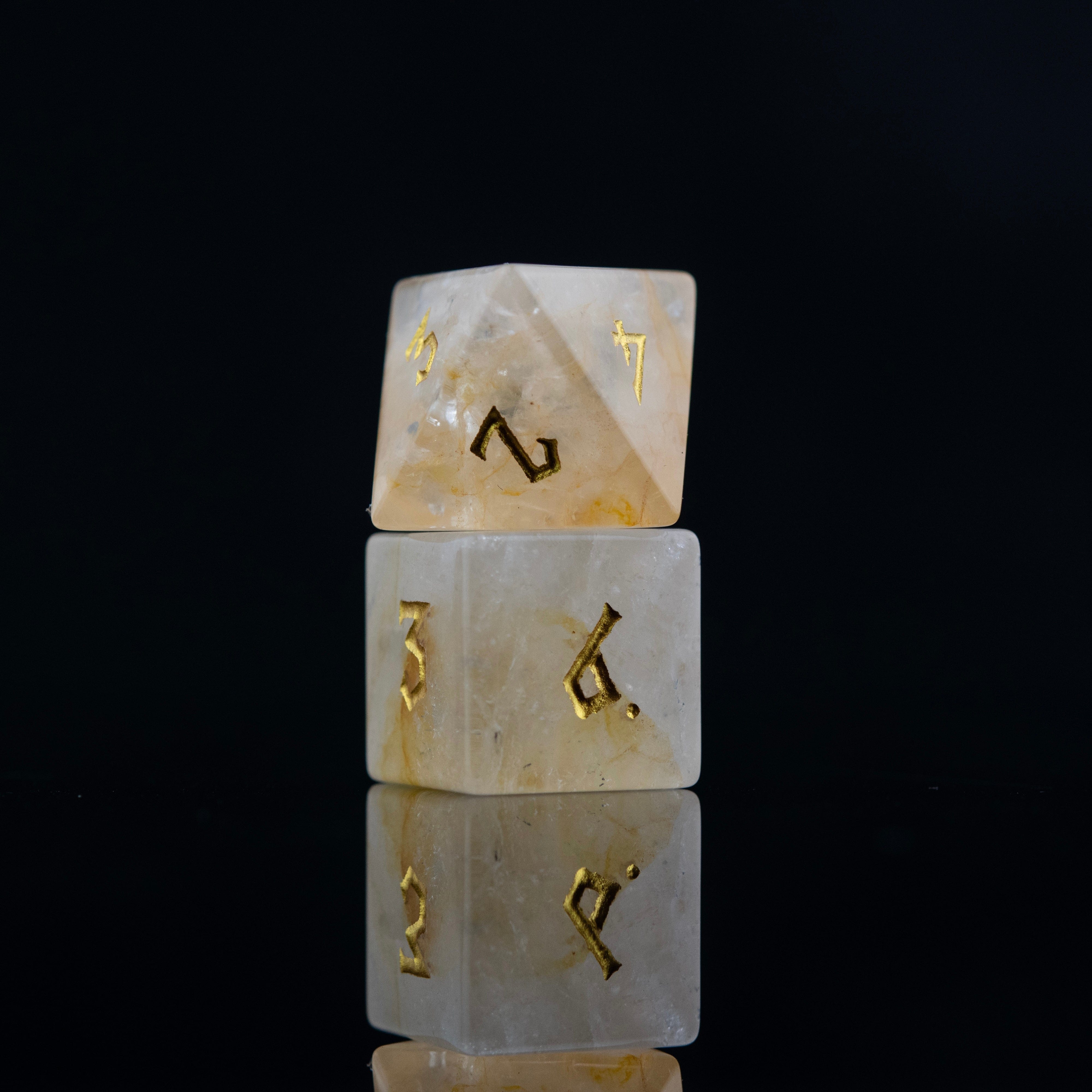 Misty Mountain Gaming Stone/Glass Citrine (Gold) Stone Dice Set