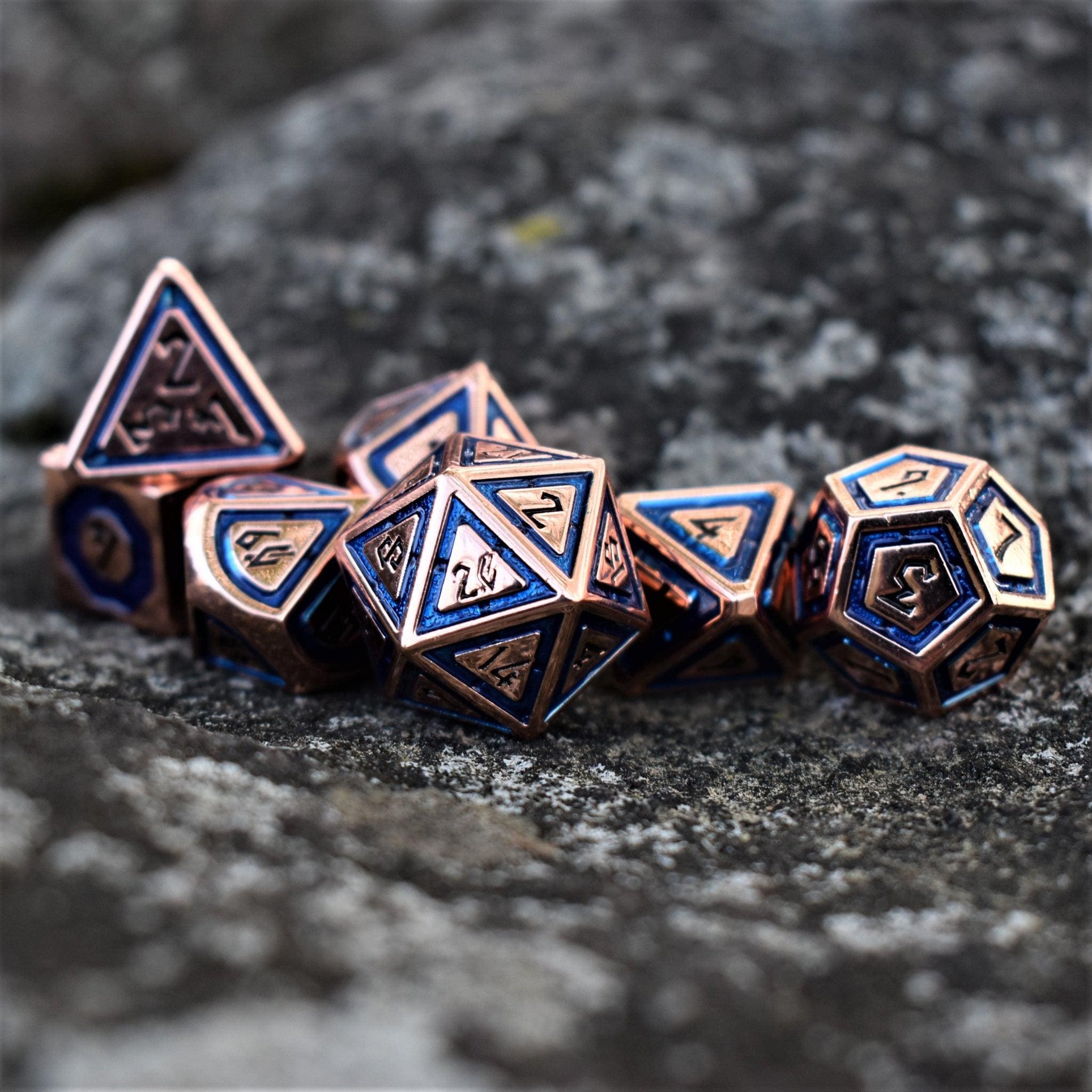 Misty Mountain Gaming Metal Cleric's Domain Aqua And Bronze Metal Dice Set