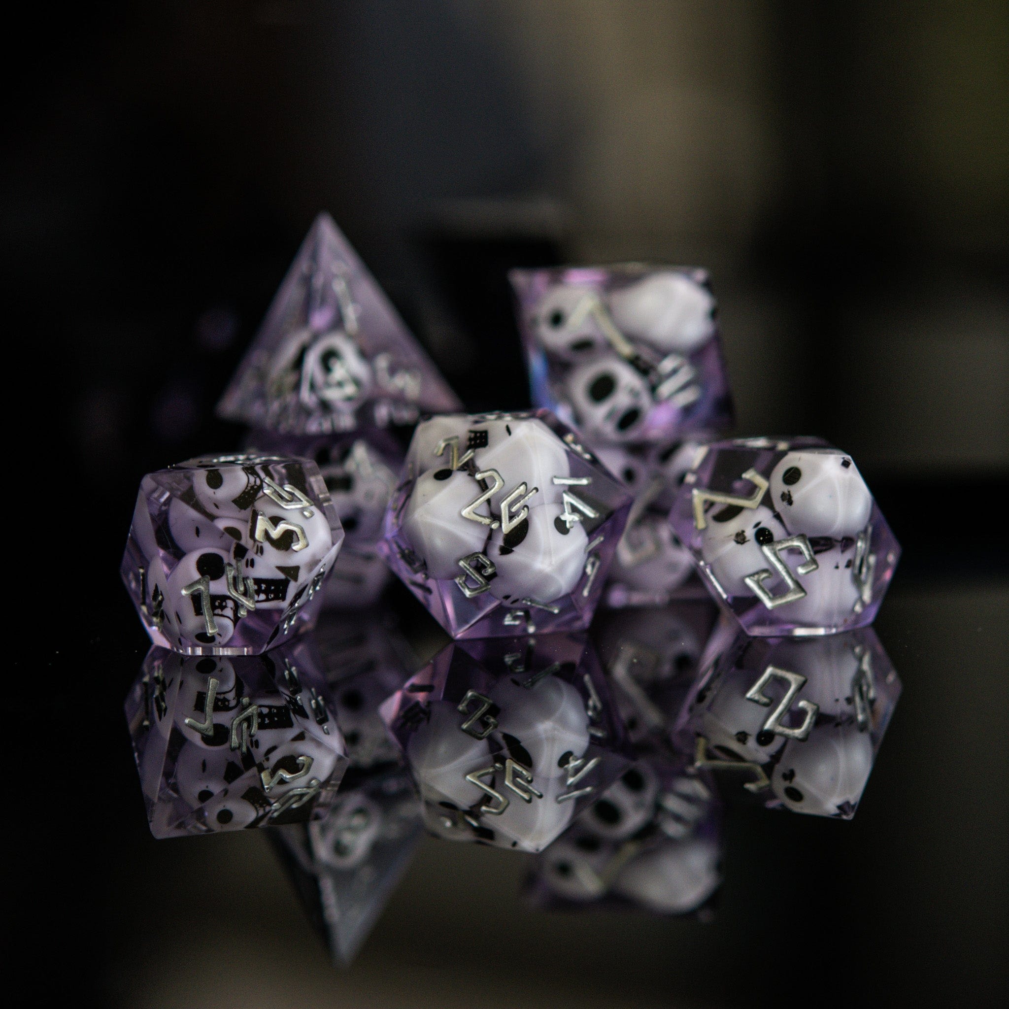 Misty Mountain Gaming Resin Corpse Lavender Sharp-Edged Resin Dice Set