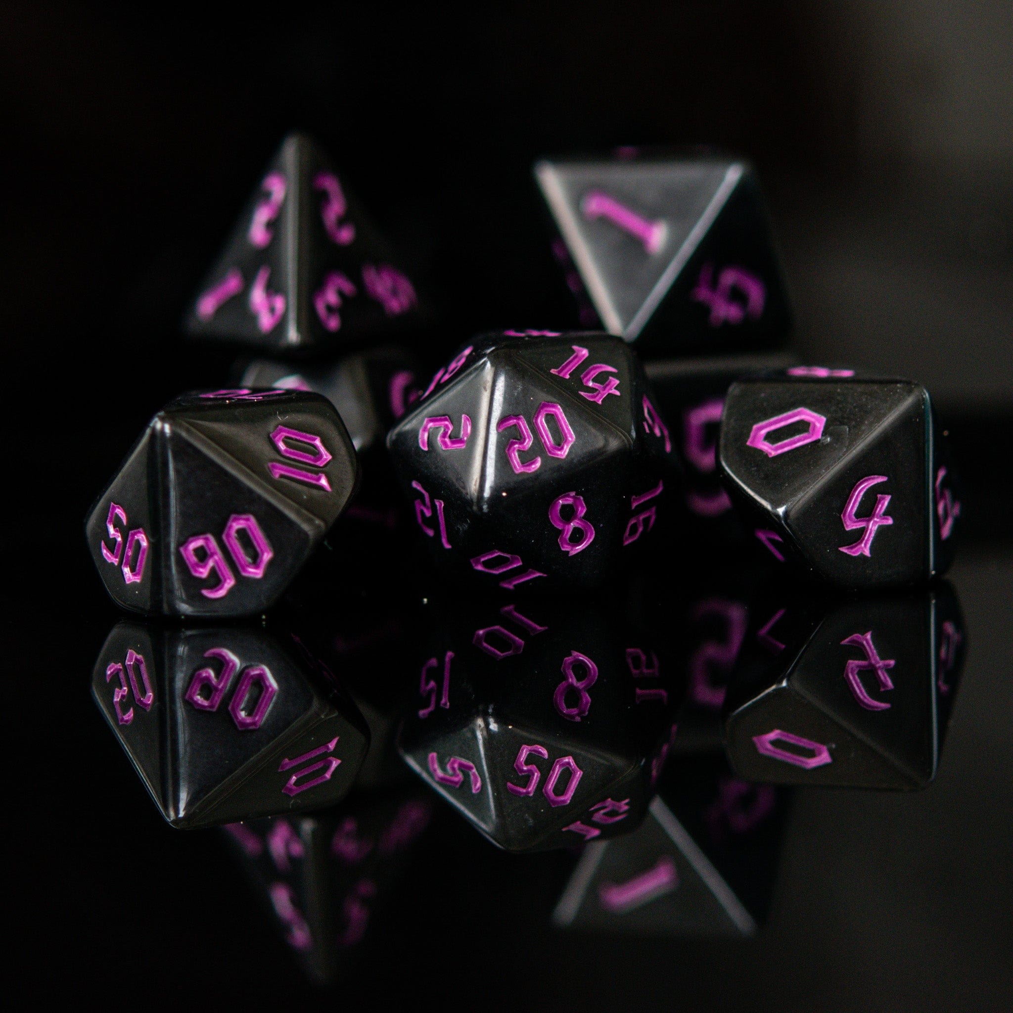 Misty Mountain Gaming Acrylic Dice Dark Cathedral Purple Acrylic Dice Set