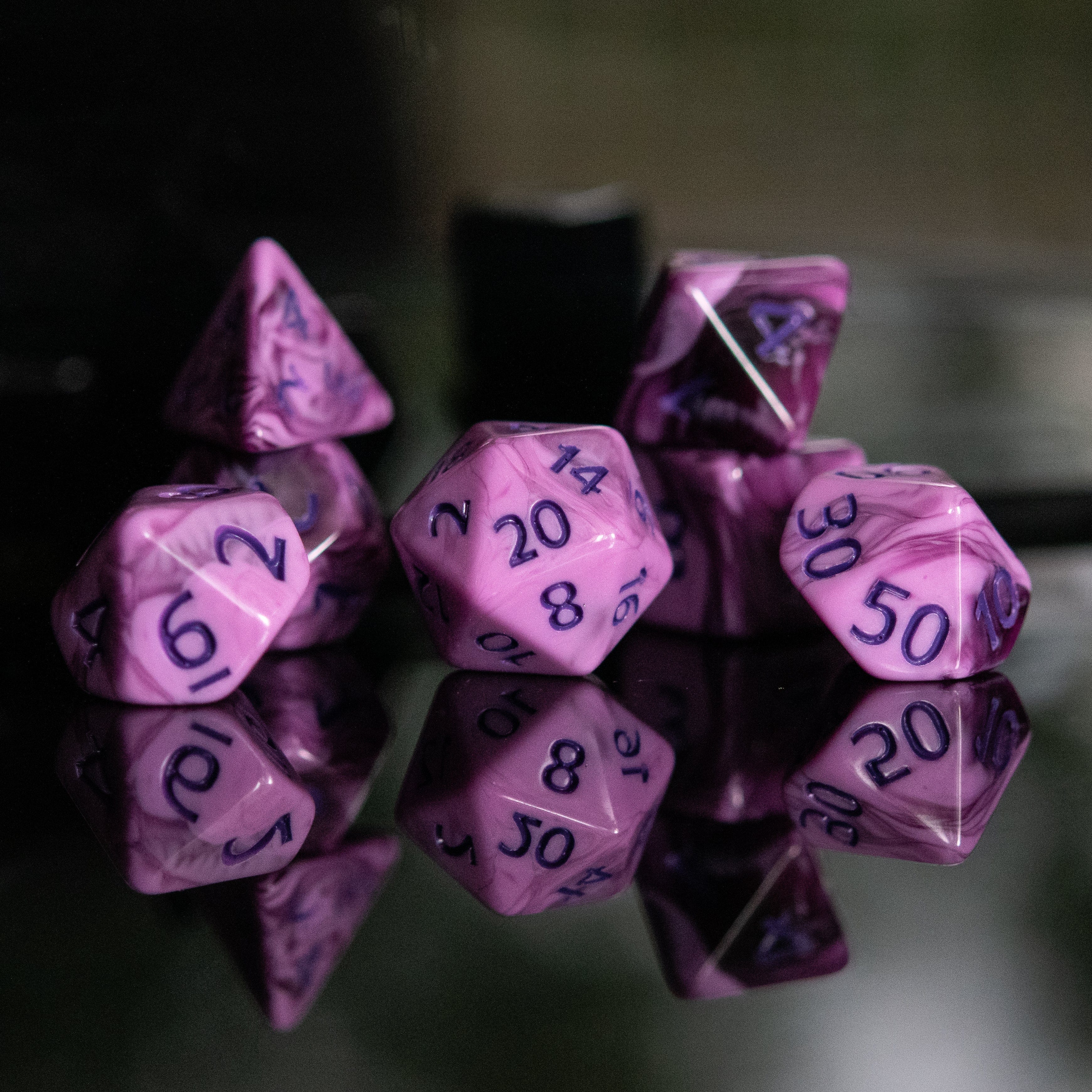 Misty Mountain Gaming Acrylic Dice Dark Cherry Acrylic Dice Set