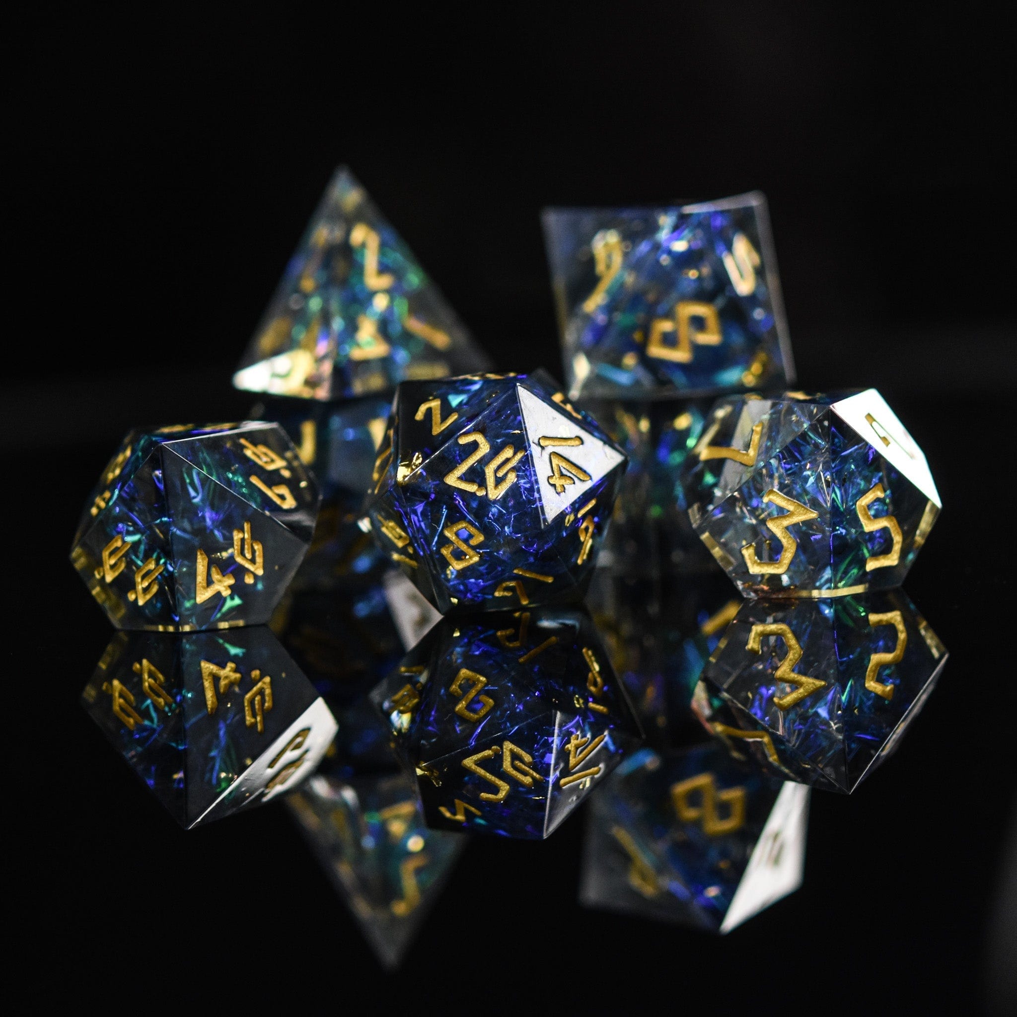 Misty Mountain Gaming Resin Dark Star Sharp-Edged Resin Dice Set