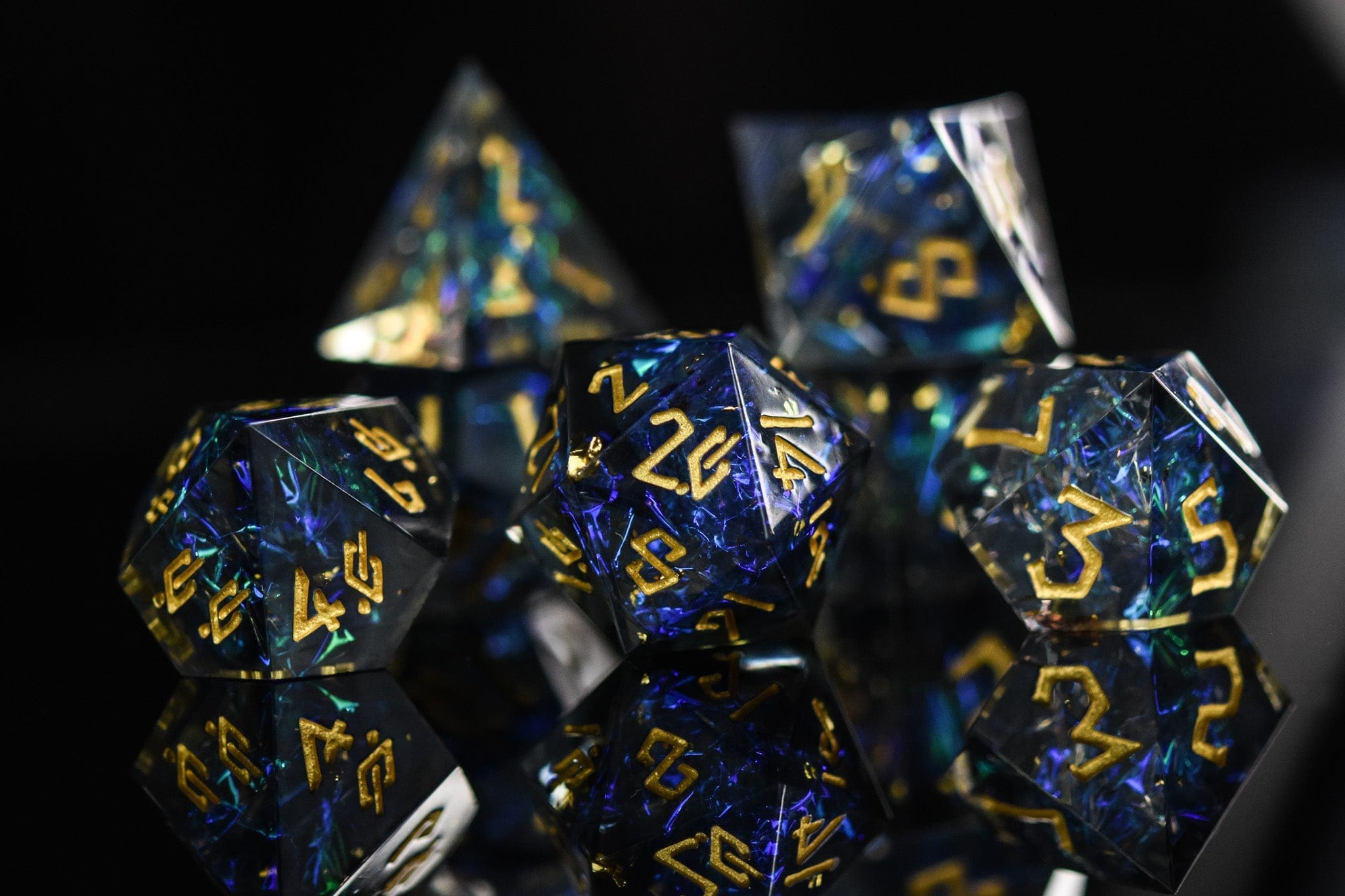 Misty Mountain Gaming Resin Dark Star Sharp-Edged Resin Dice Set