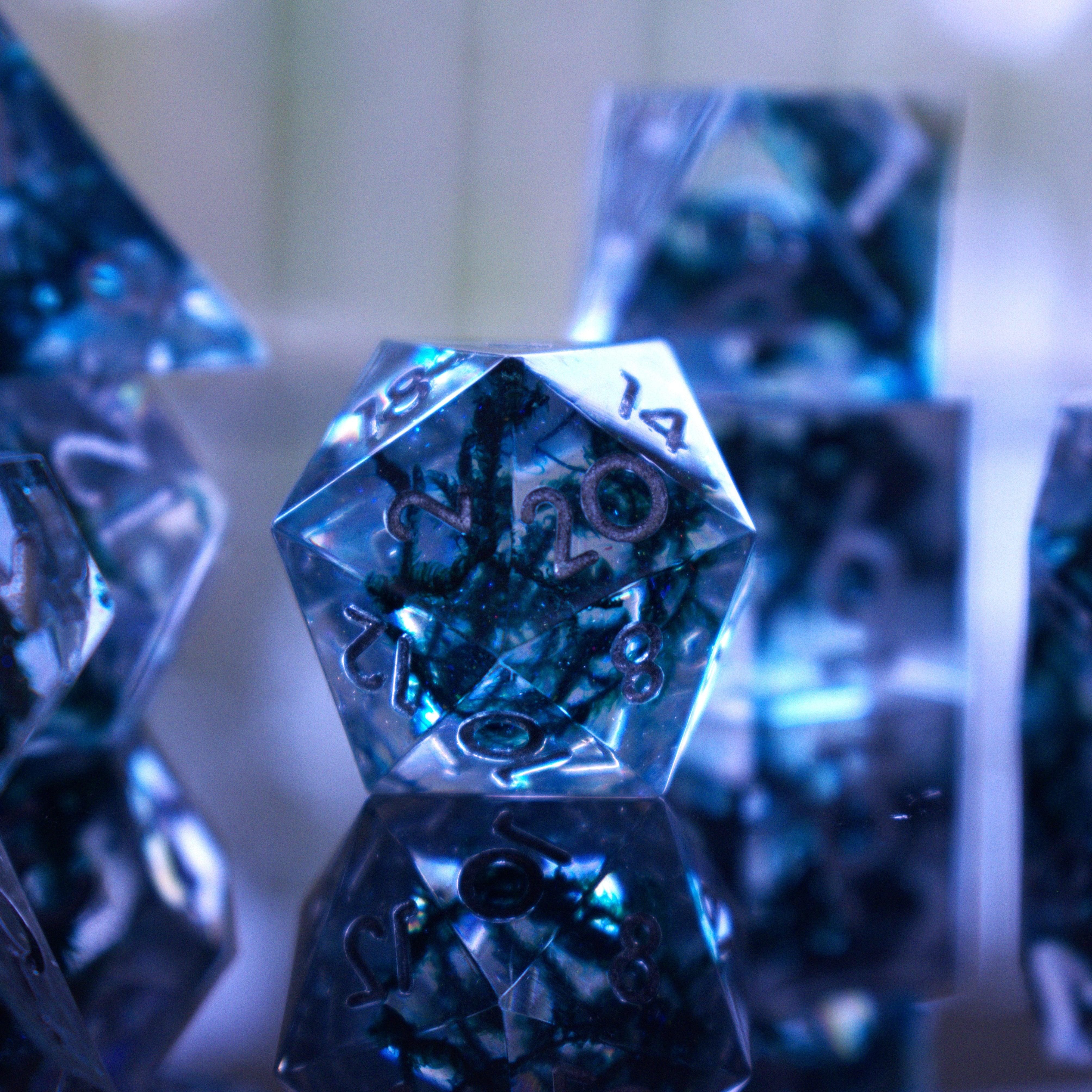 Misty Mountain Gaming Resin Dark Tide Sharp-Edged Resin Dice Set