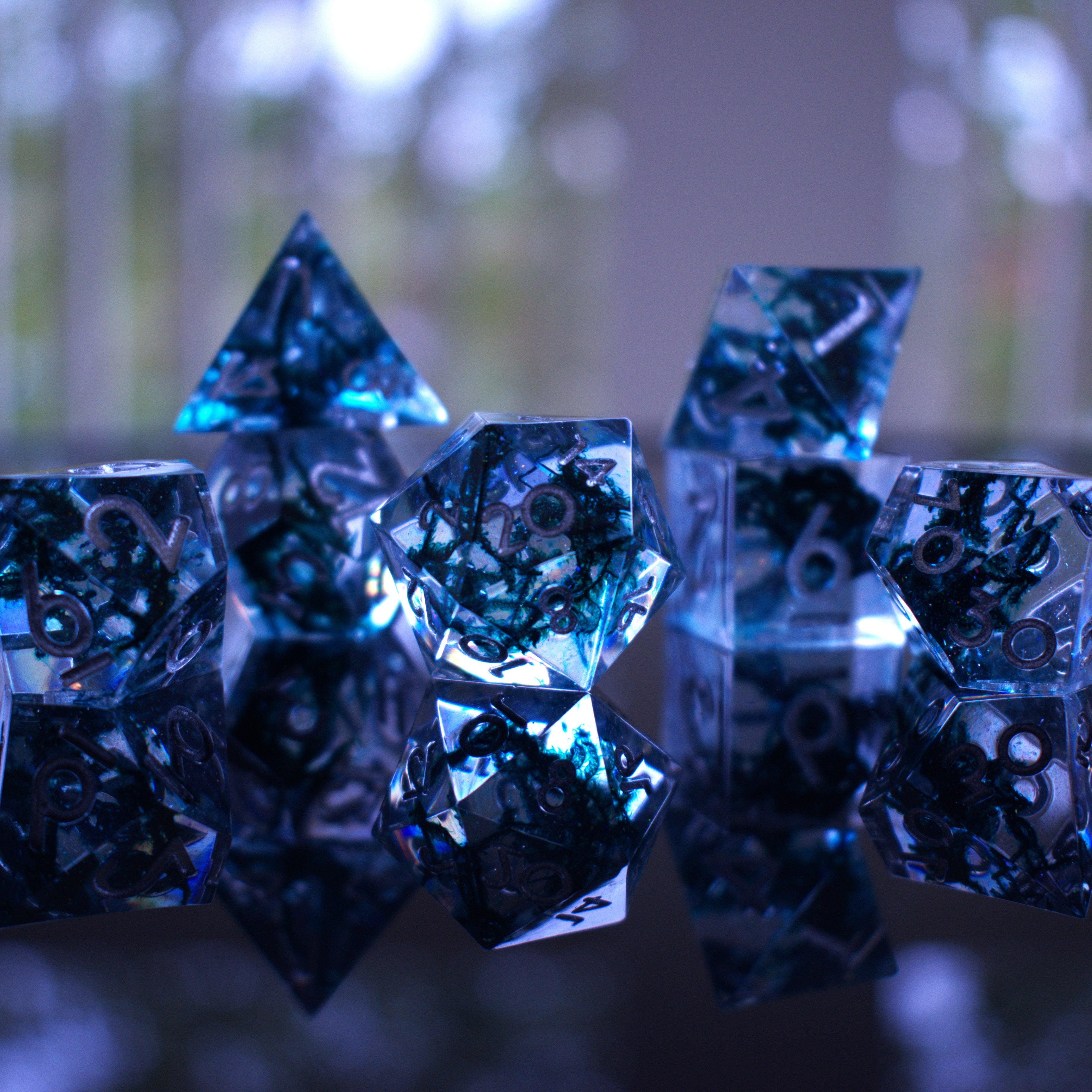 Misty Mountain Gaming Resin Dark Tide Sharp-Edged Resin Dice Set
