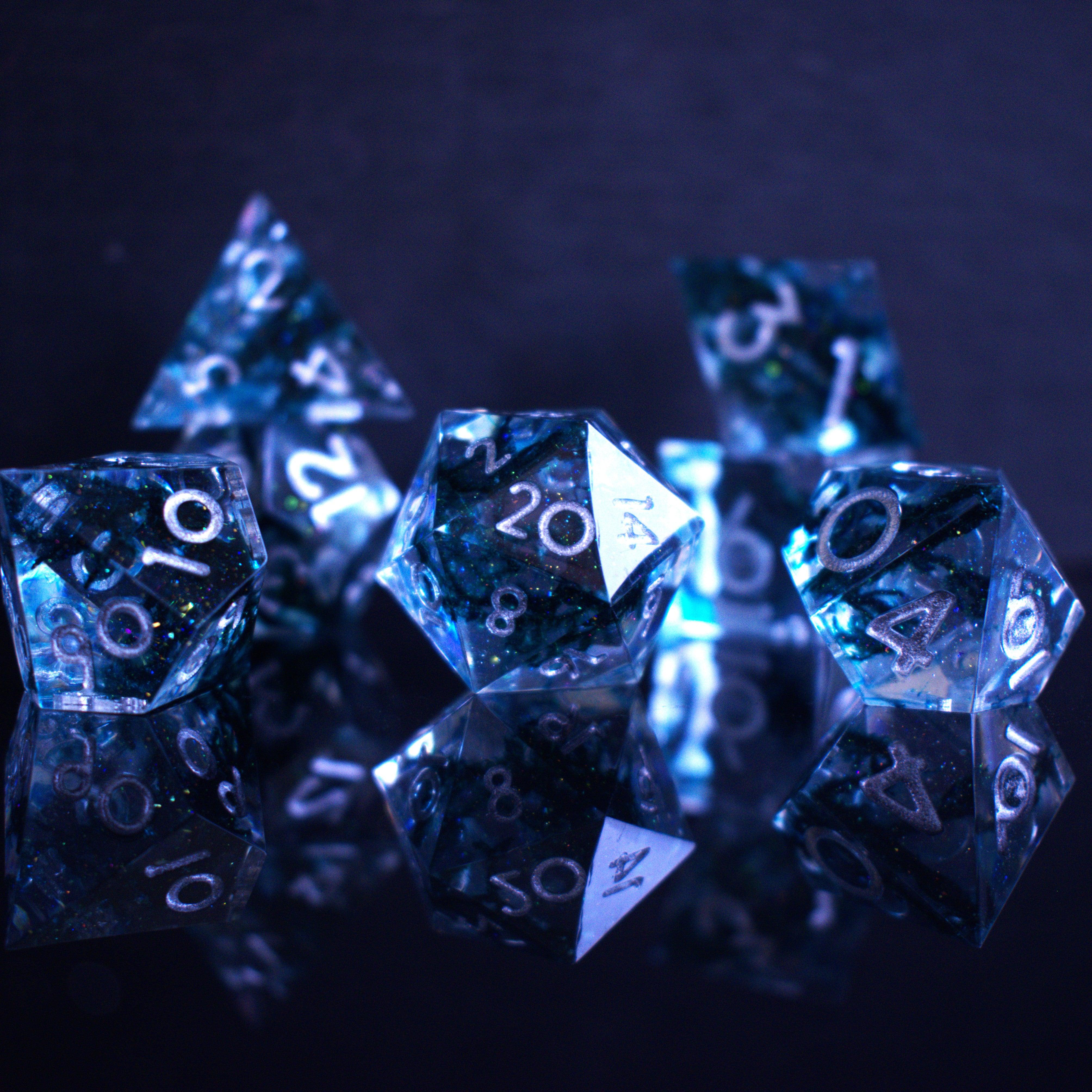 Misty Mountain Gaming Resin Dark Tide Sharp-Edged Resin Dice Set