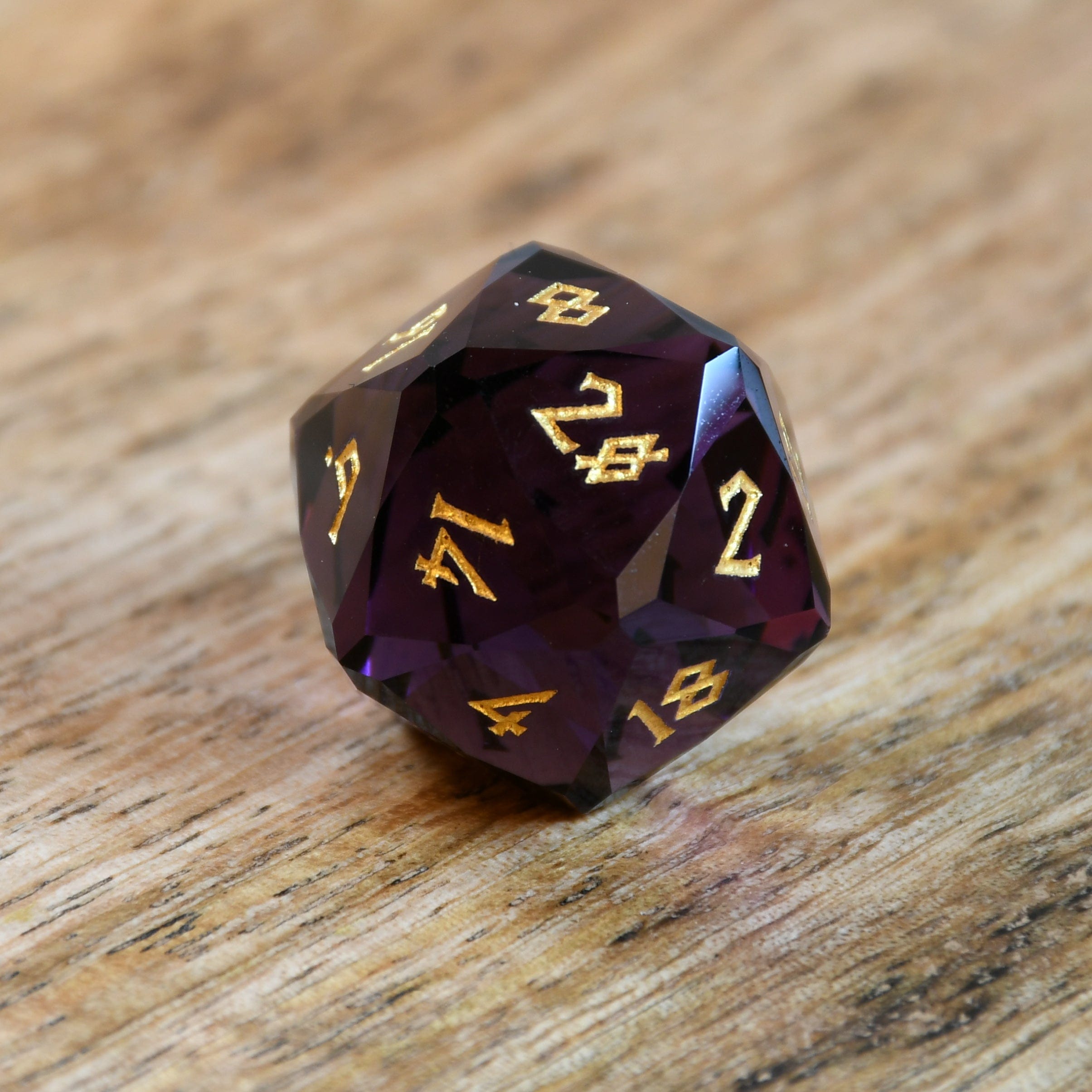 Misty Mountain Gaming Stone/Glass Deep Plum Multifaceted Glass Dice Set
