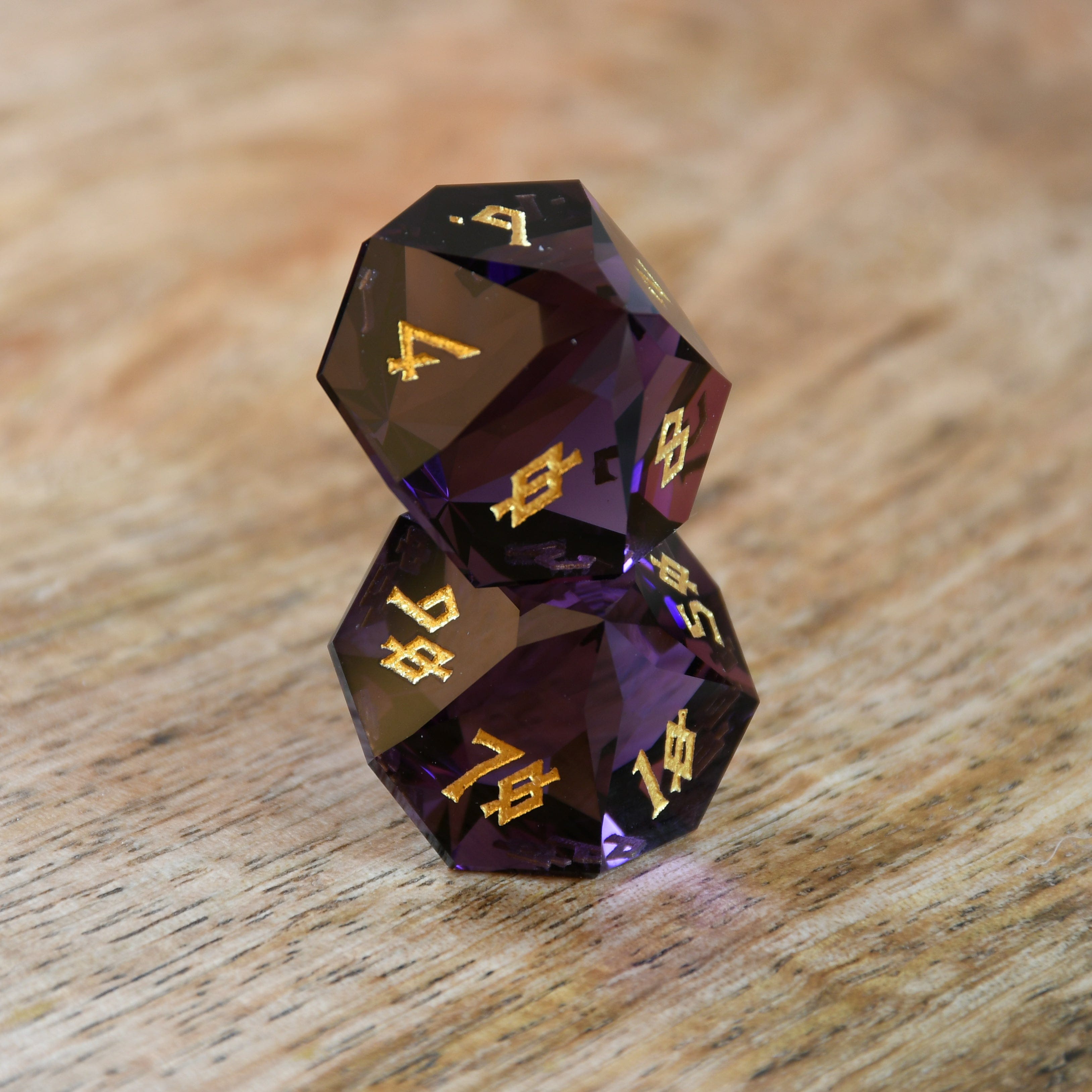 Misty Mountain Gaming Stone/Glass Deep Plum Multifaceted Glass Dice Set