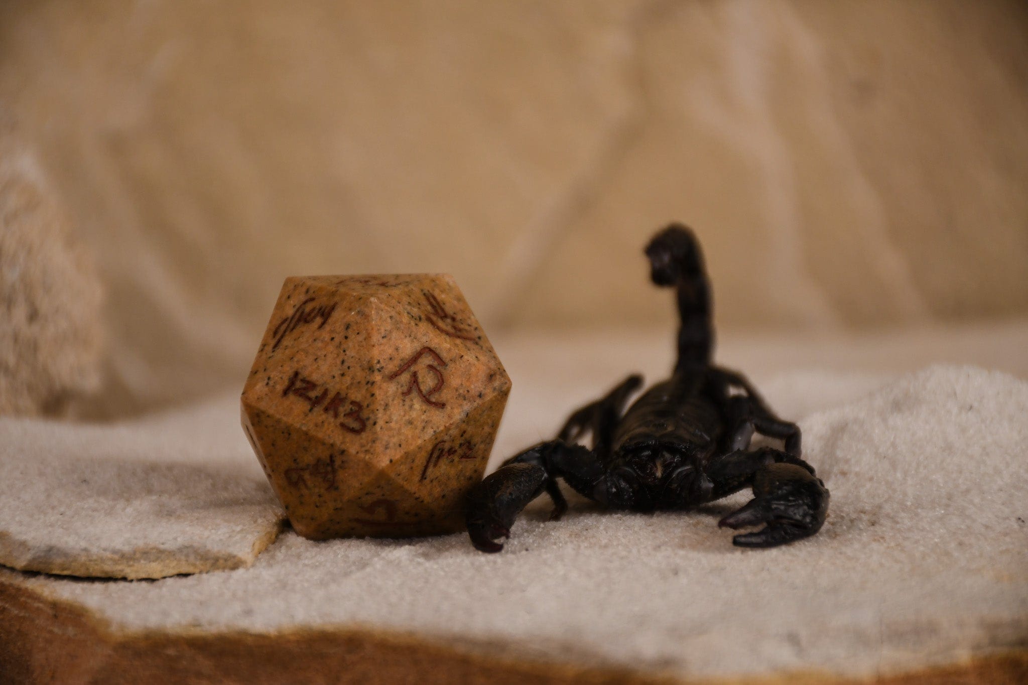 Misty Mountain Gaming Dice Demotic Limestone 30mm d20 - Dice Around the World Collection