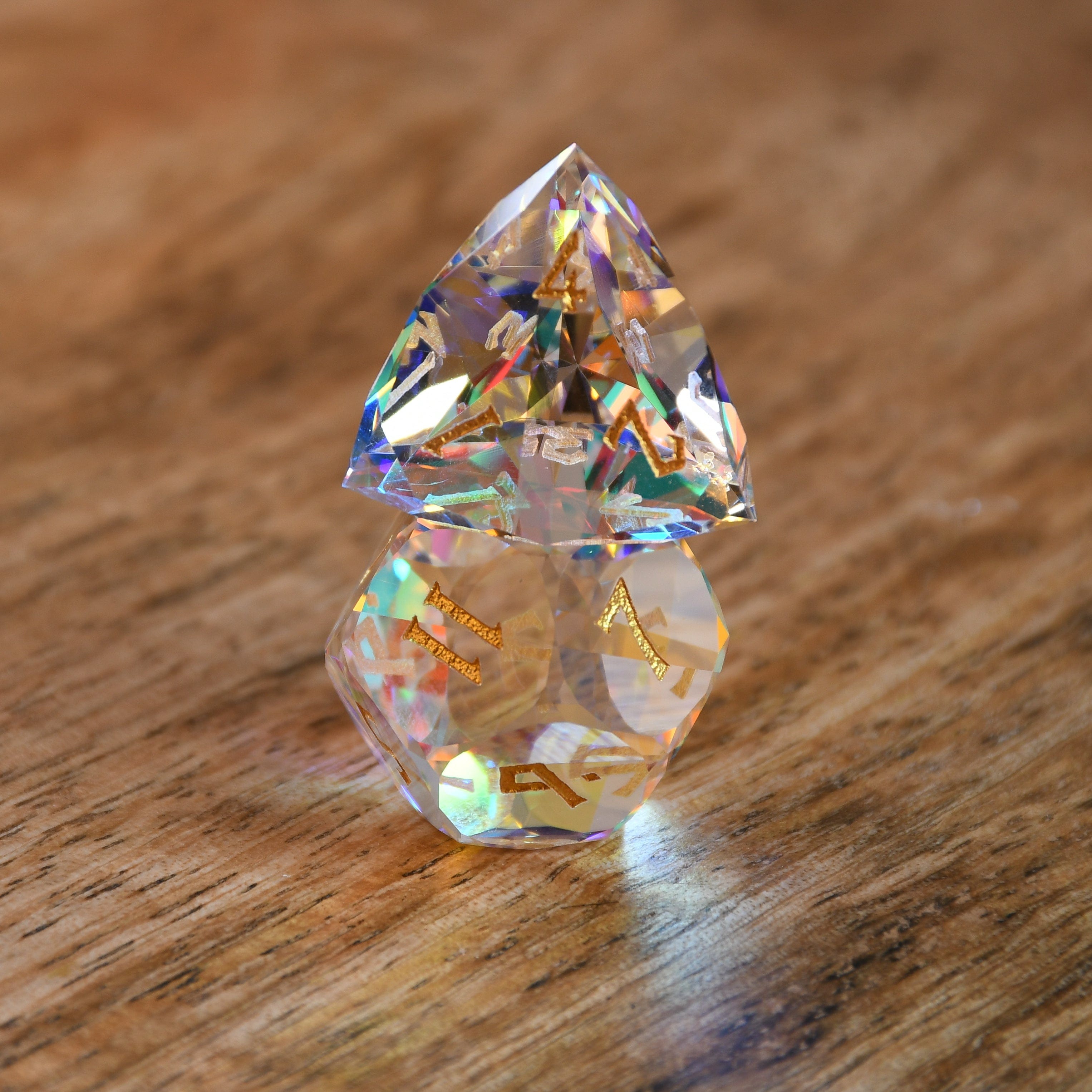 Misty Mountain Gaming Stone/Glass Diamond Prism Multifaceted Glass Dice Set