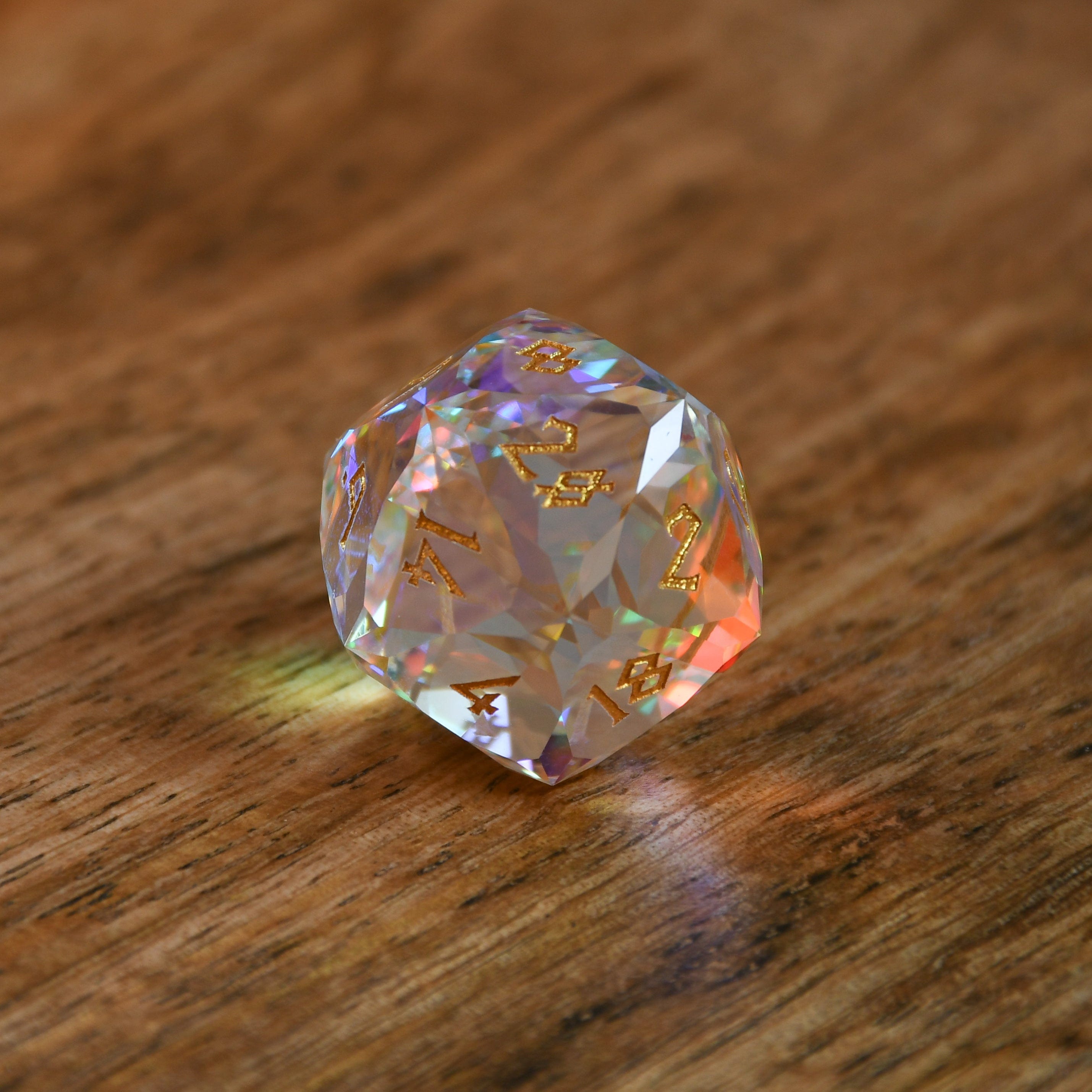 Misty Mountain Gaming Stone/Glass Diamond Prism Multifaceted Glass Dice Set