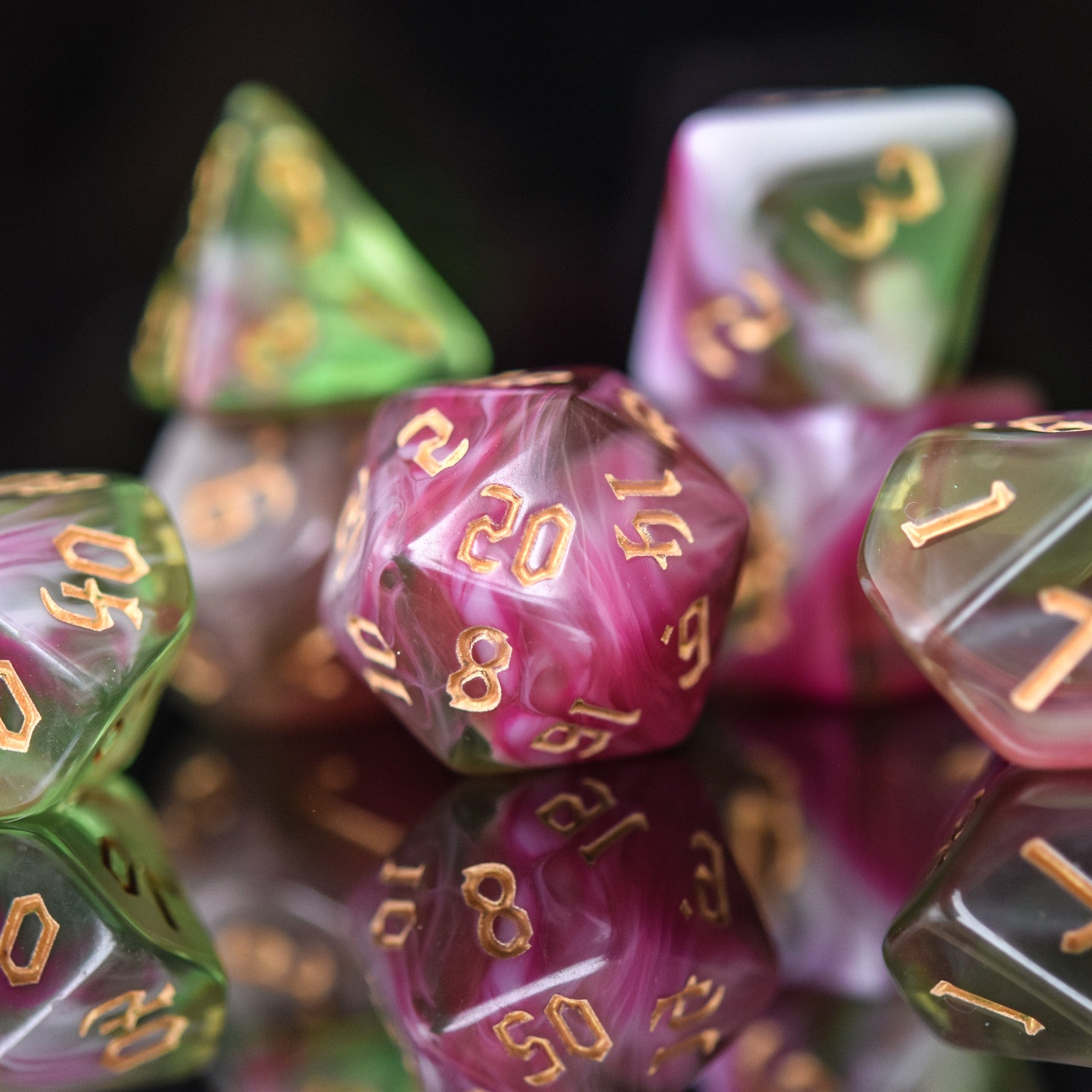 Misty Mountain Gaming Acrylic Dice Druid Class Acrylic Dice Set