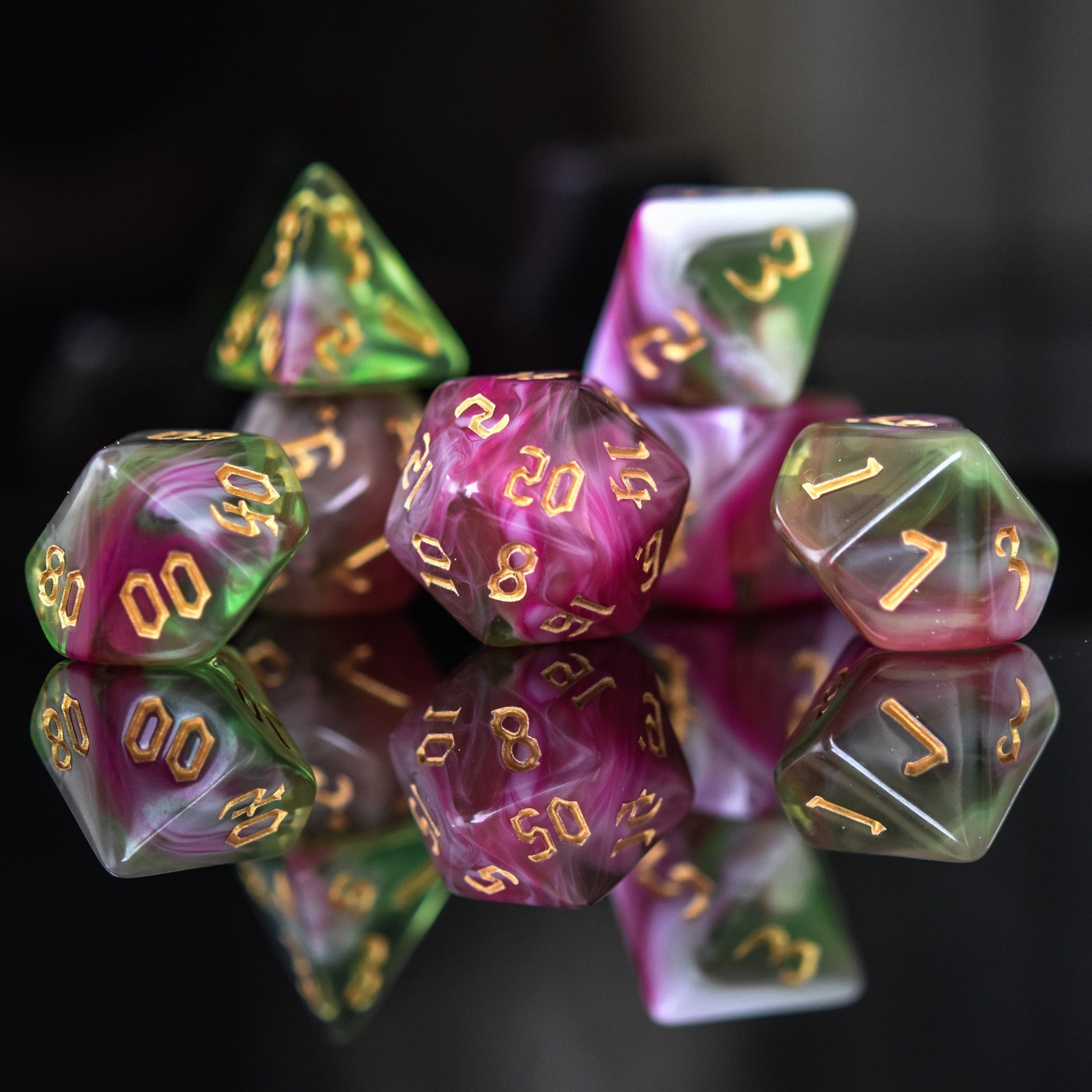 Misty Mountain Gaming Acrylic Dice Druid Class Acrylic Dice Set