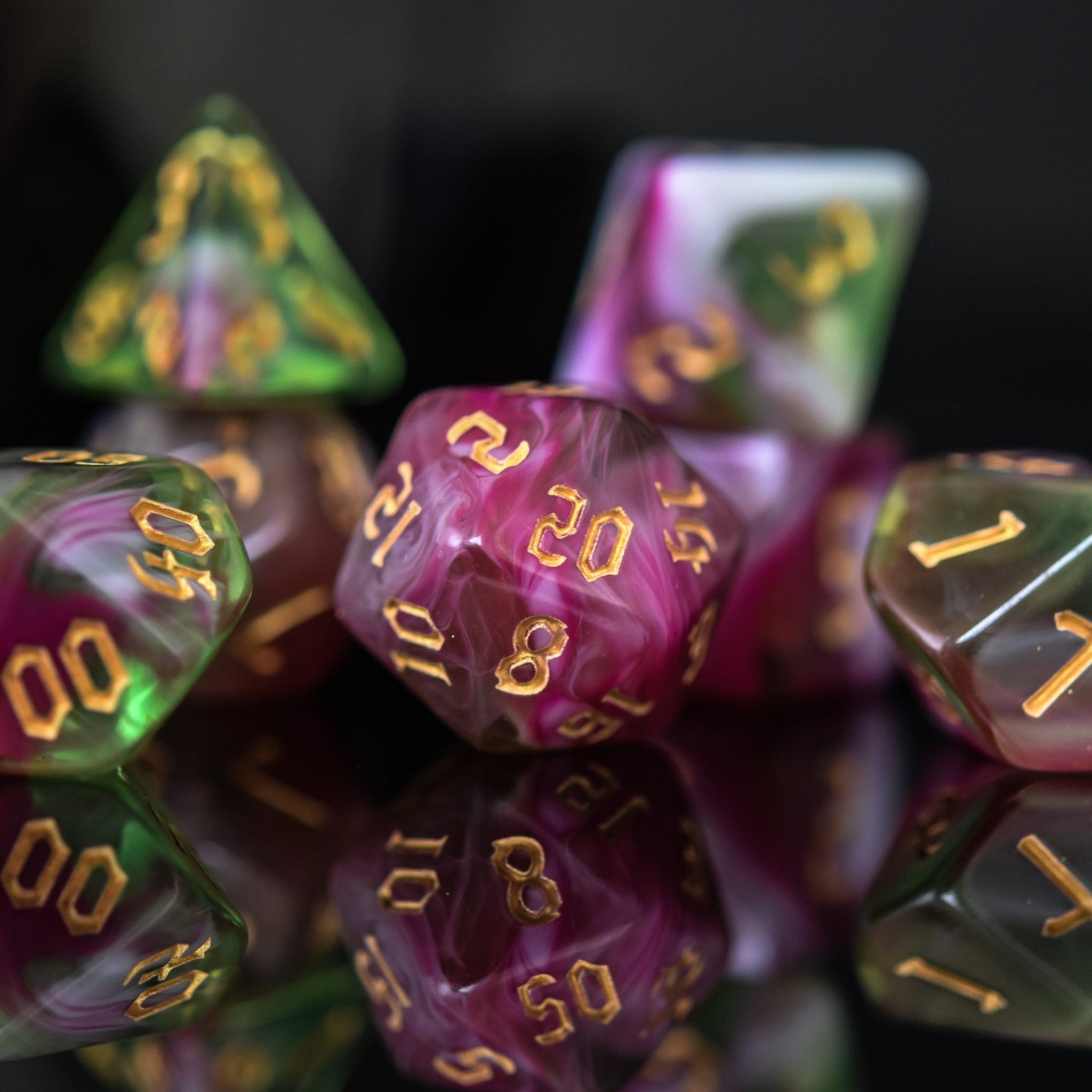 Misty Mountain Gaming Acrylic Dice Druid Class Acrylic Dice Set