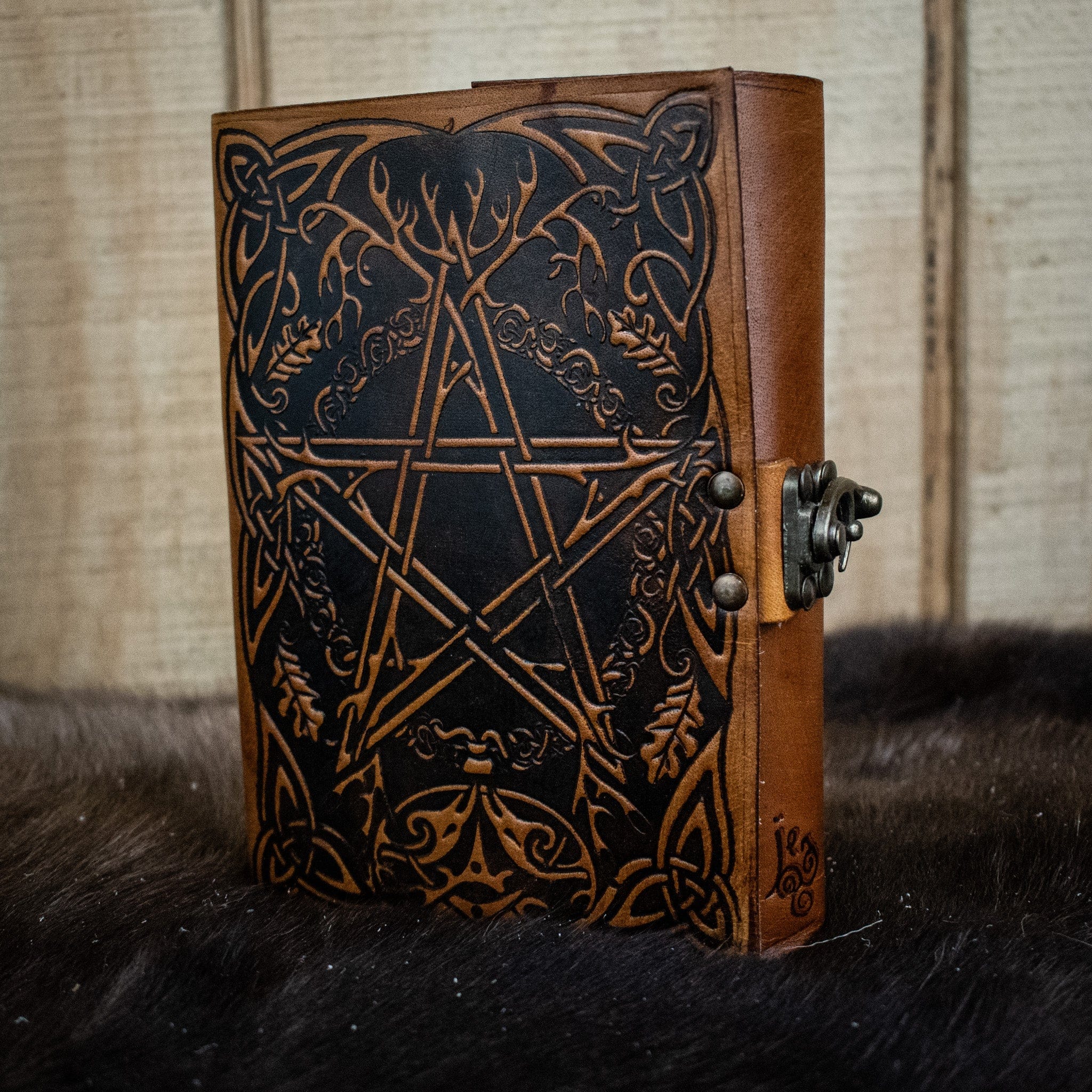 Misty Mountain Gaming Journal Tan "Earth Pentacle" Leather Journal