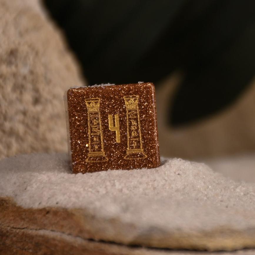 Misty Mountain Gaming Dice Egyptian Gold Sandstone Stone Dice Set - Dice Around the World Collection