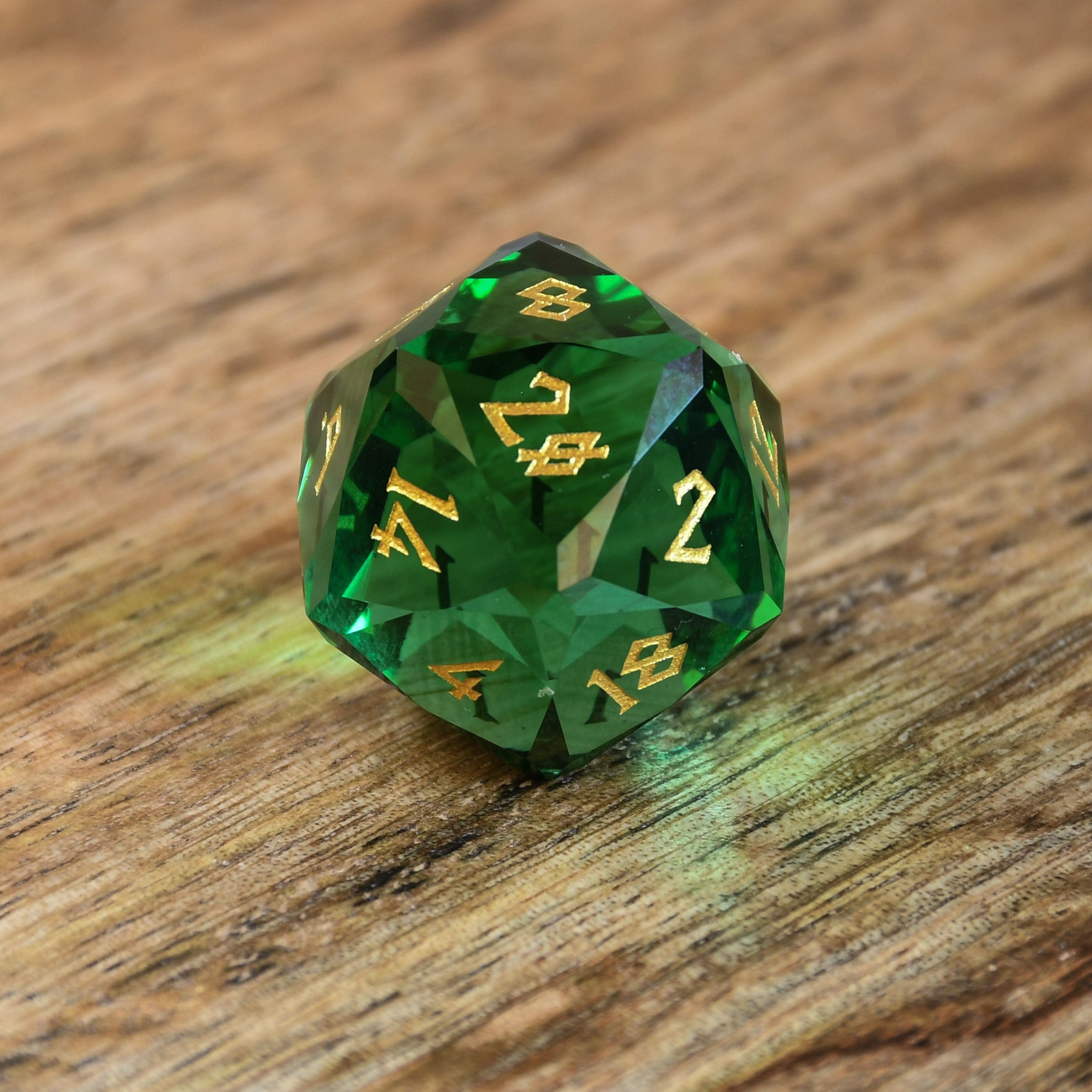 Misty Mountain Gaming Stone/Glass Emerald Multifaceted Glass Dice Set