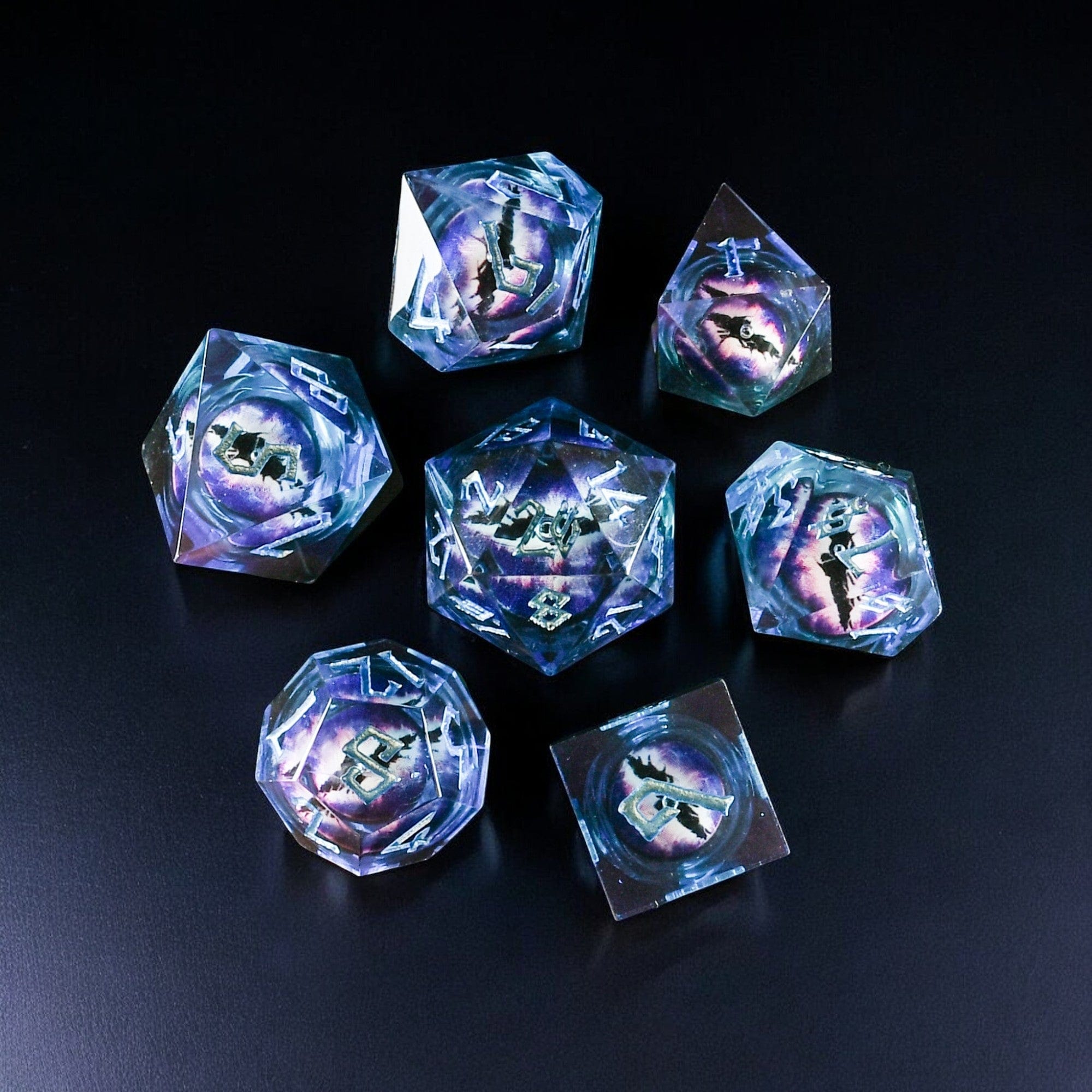 Misty Mountain Gaming Liquid Core Enchanted Dragon (Blue) Liquid Core Dice Set