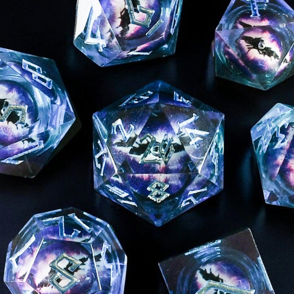 Misty Mountain Gaming Liquid Core Enchanted Dragon (Blue) Liquid Core Dice Set