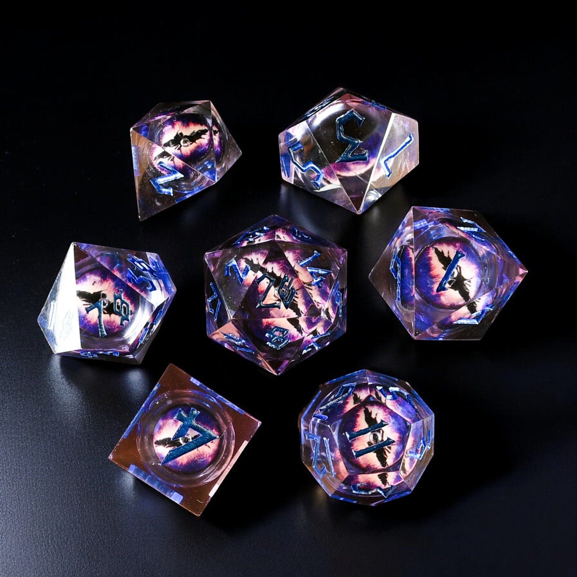 Misty Mountain Gaming Liquid Core Enchanted Dragon (Purple) Liquid Core Dice Set