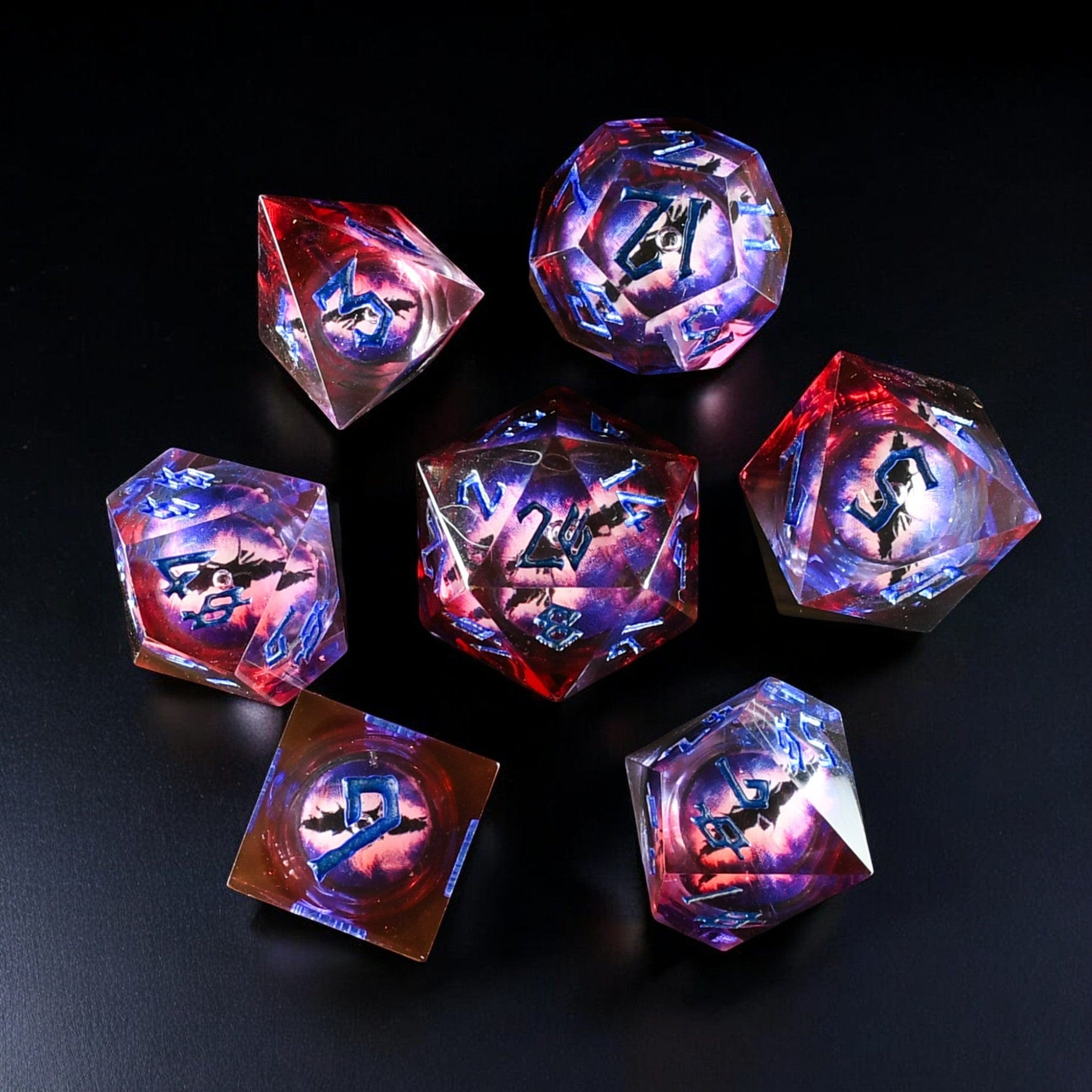 Misty Mountain Gaming Liquid Core Enchanted Dragon (Red) Liquid Core Dice Set