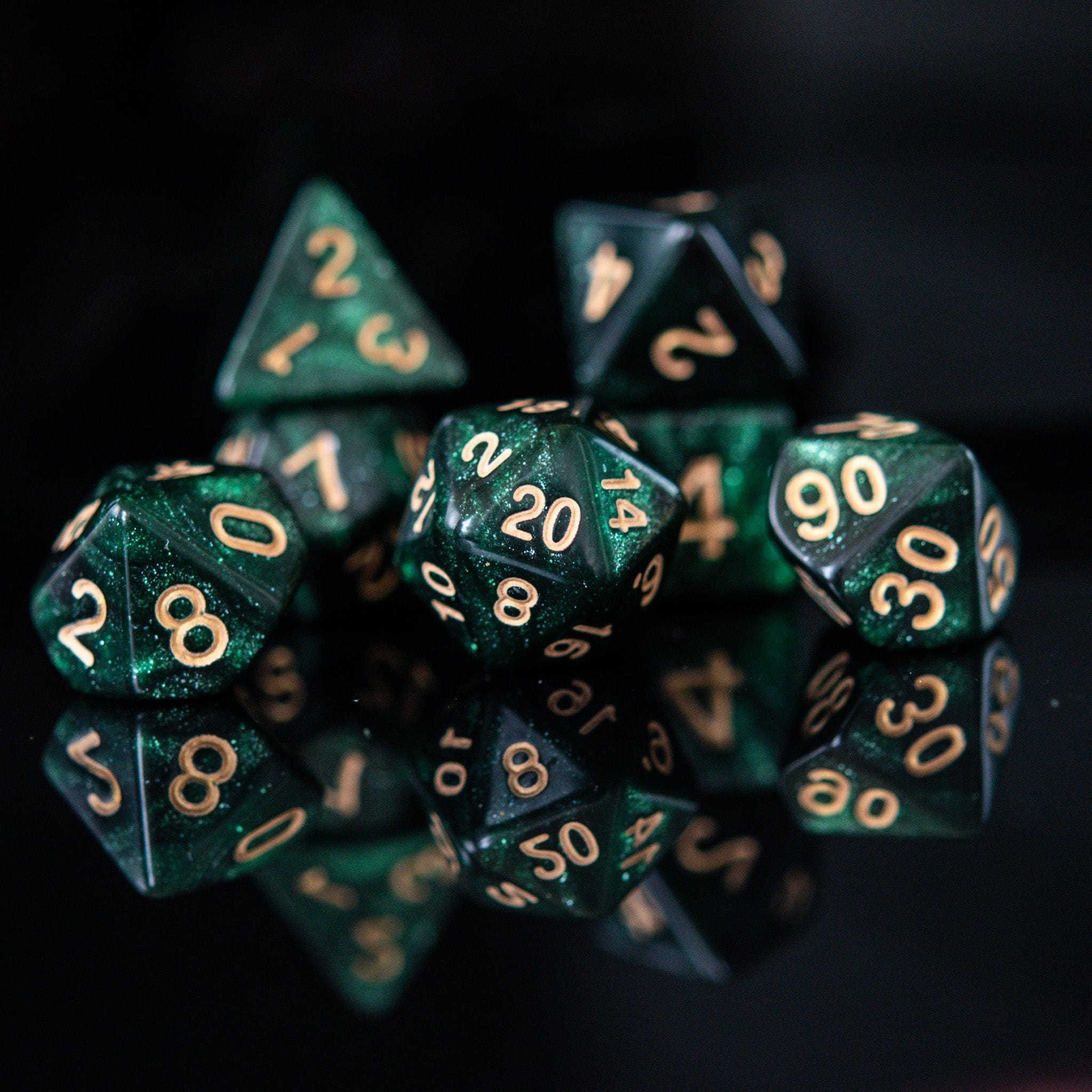 Misty Mountain Gaming Acrylic Dice Enchanted Forest Dew Acrylic Dice Set