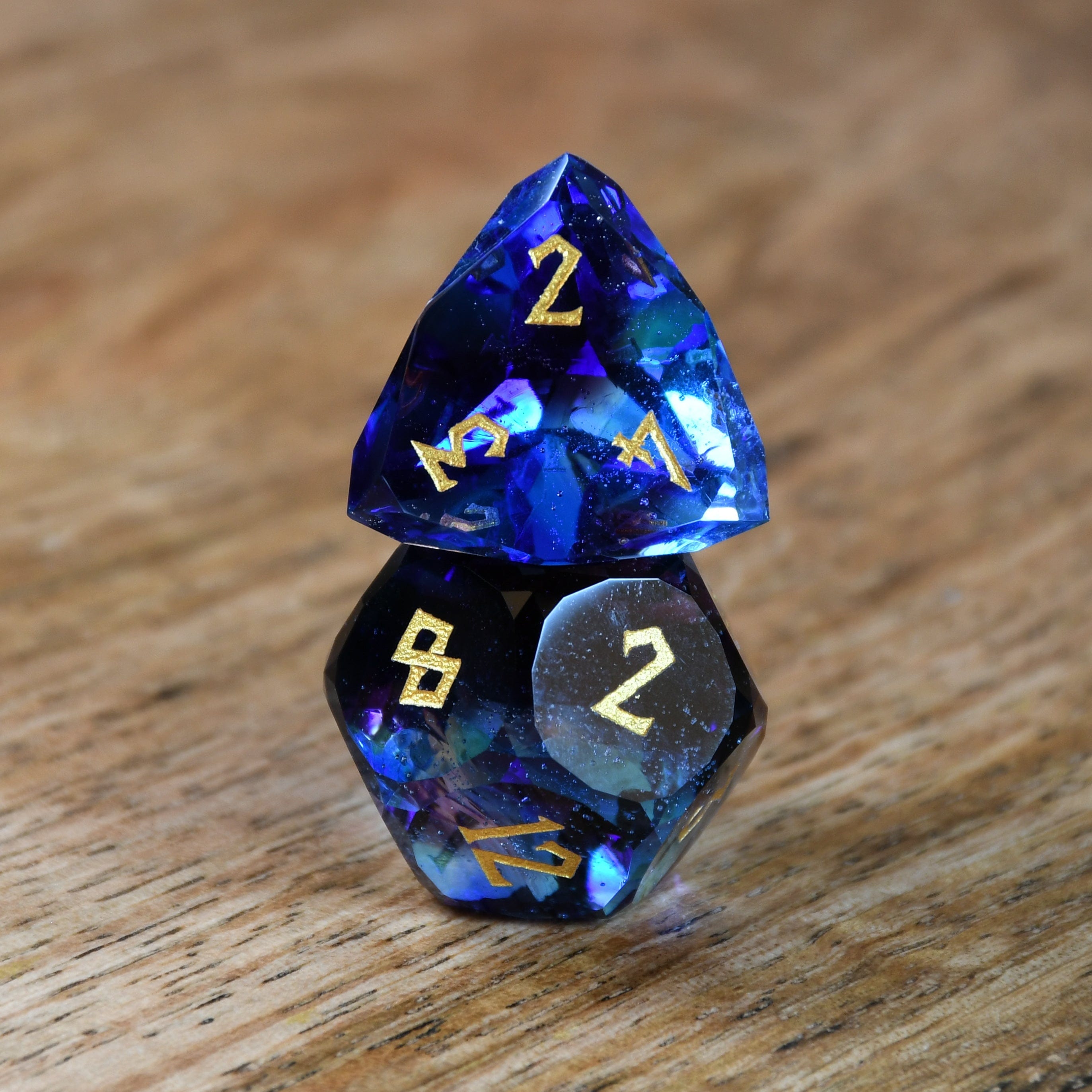Misty Mountain Gaming Stone/Glass Enchanted Waters Multifaceted Glass Dice Set