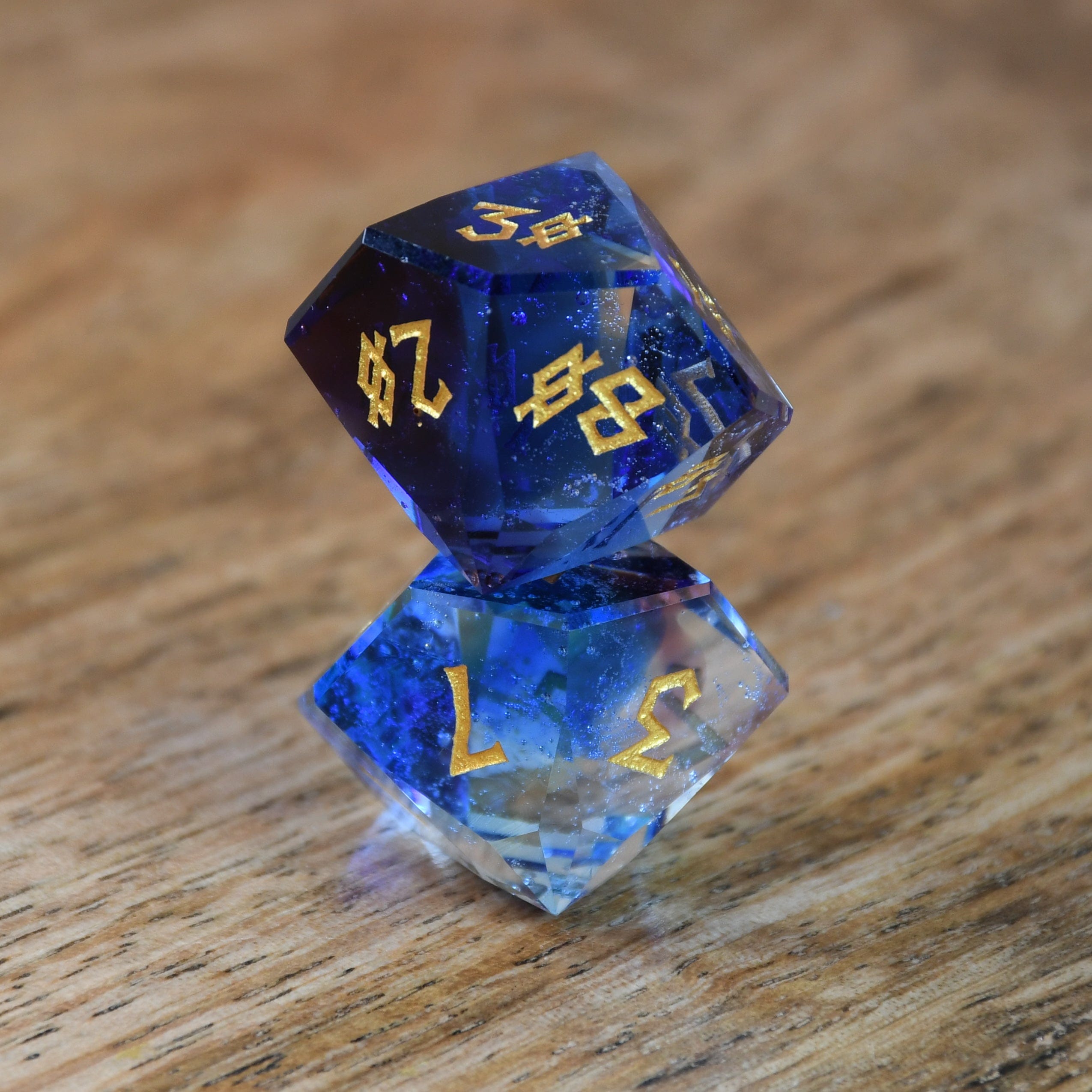 Misty Mountain Gaming Stone/Glass Enchanted Waters Multifaceted Glass Dice Set